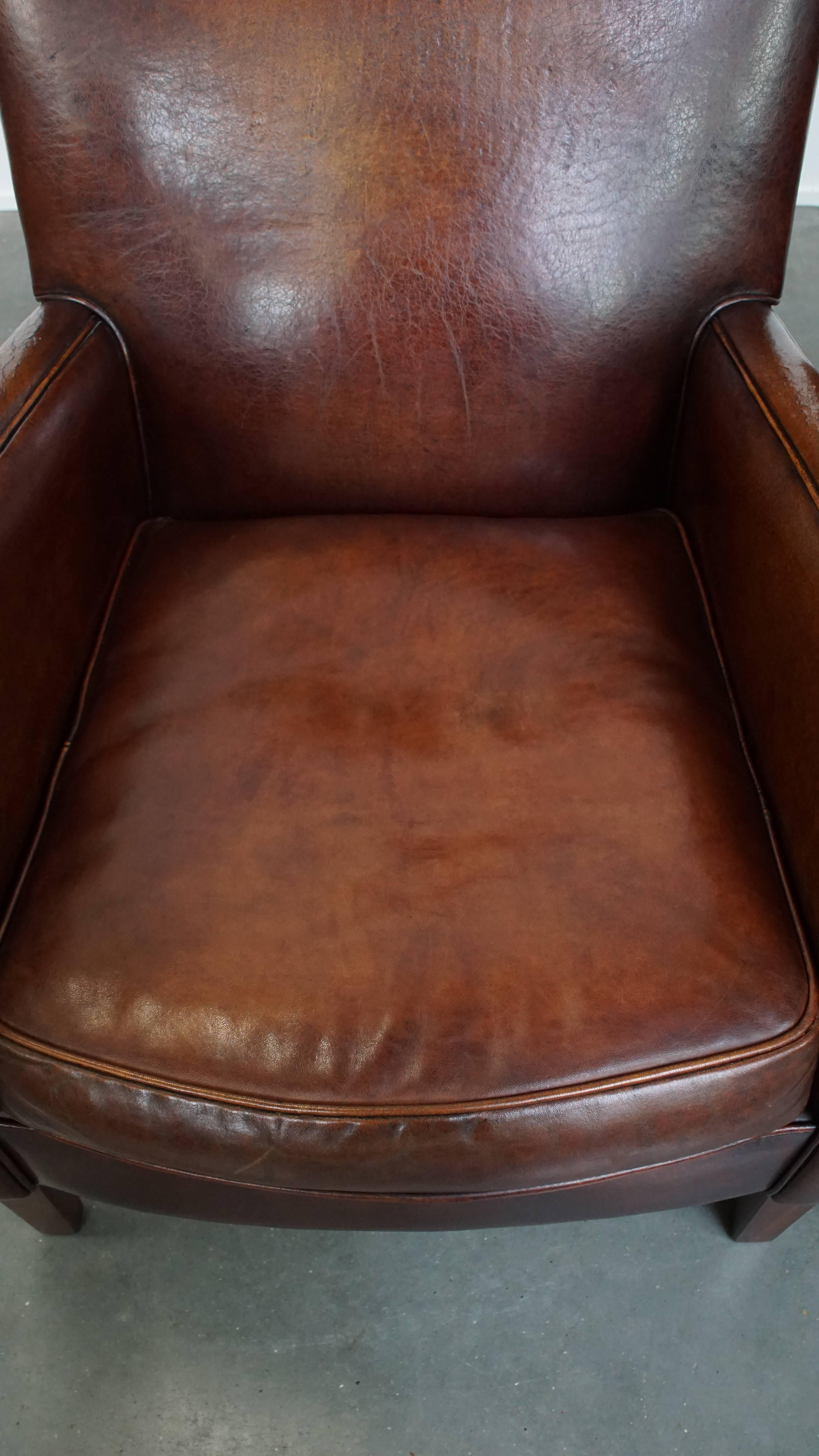 Ensemble de 2 fauteuils en cuir de mouton État moyen - En vente à Harderwijk, NL
