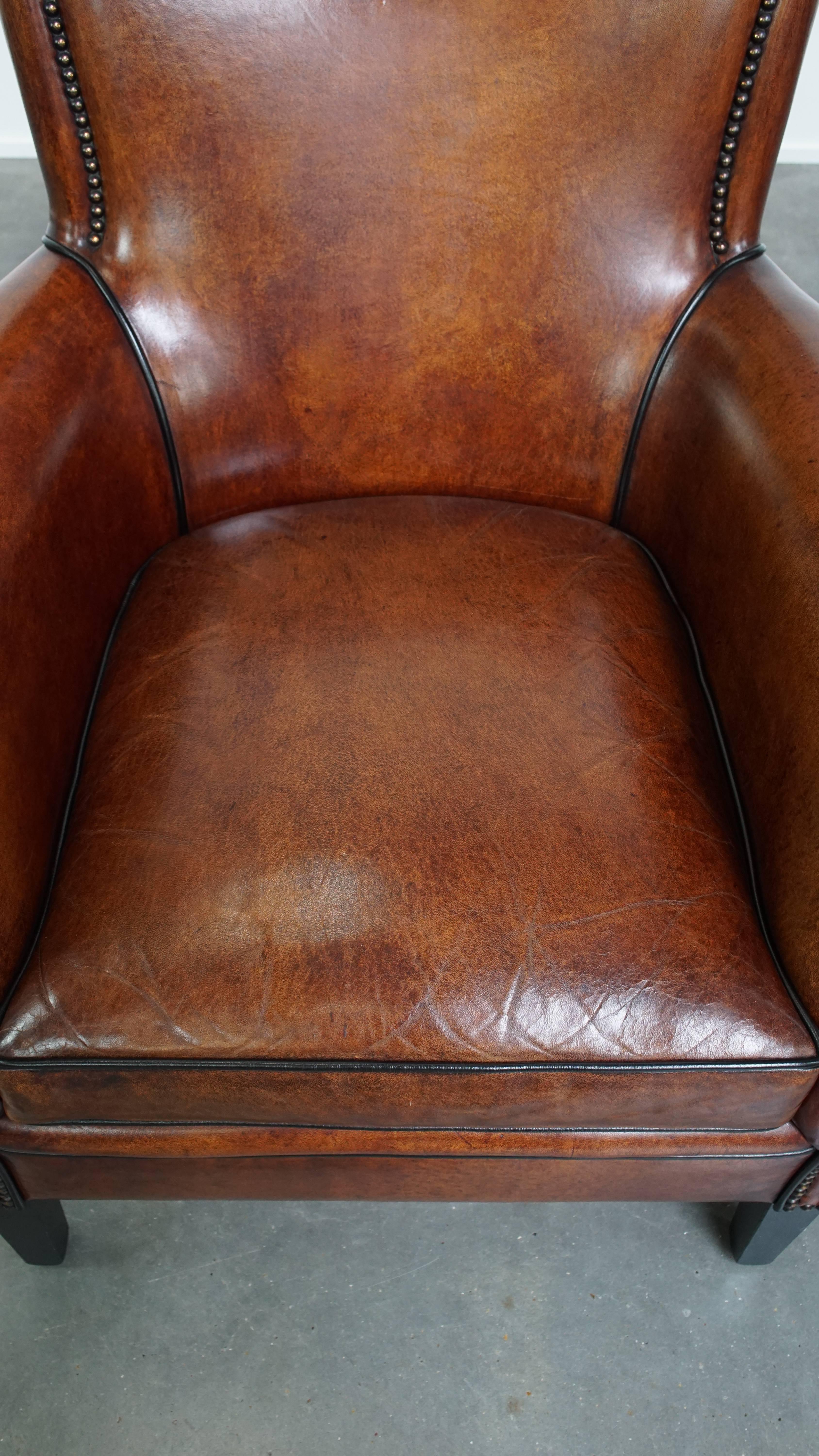 Ensemble de 2 fauteuils en cuir de mouton Bon état - En vente à Harderwijk, NL