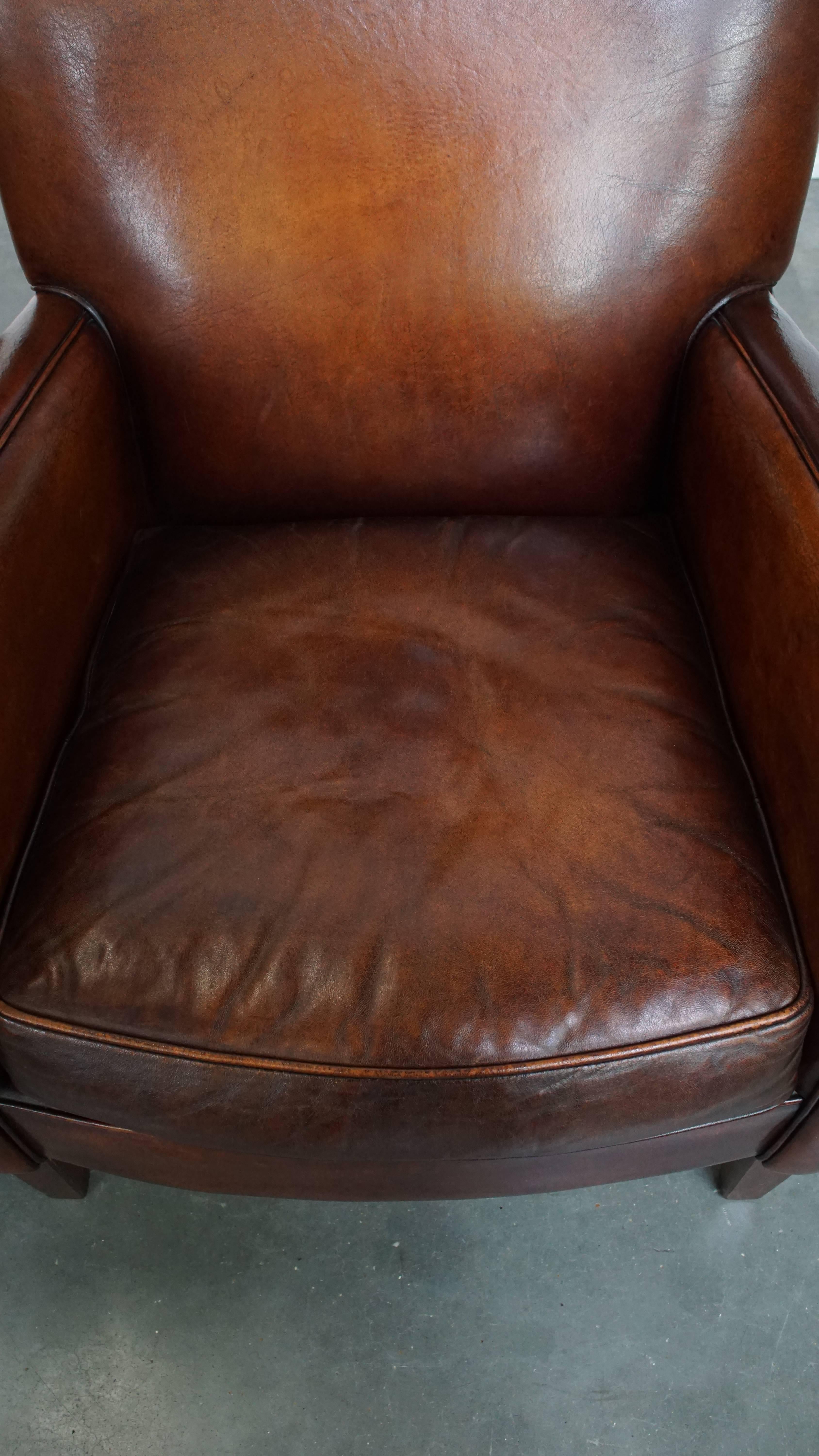 20ième siècle Ensemble de 2 fauteuils en cuir de mouton en vente