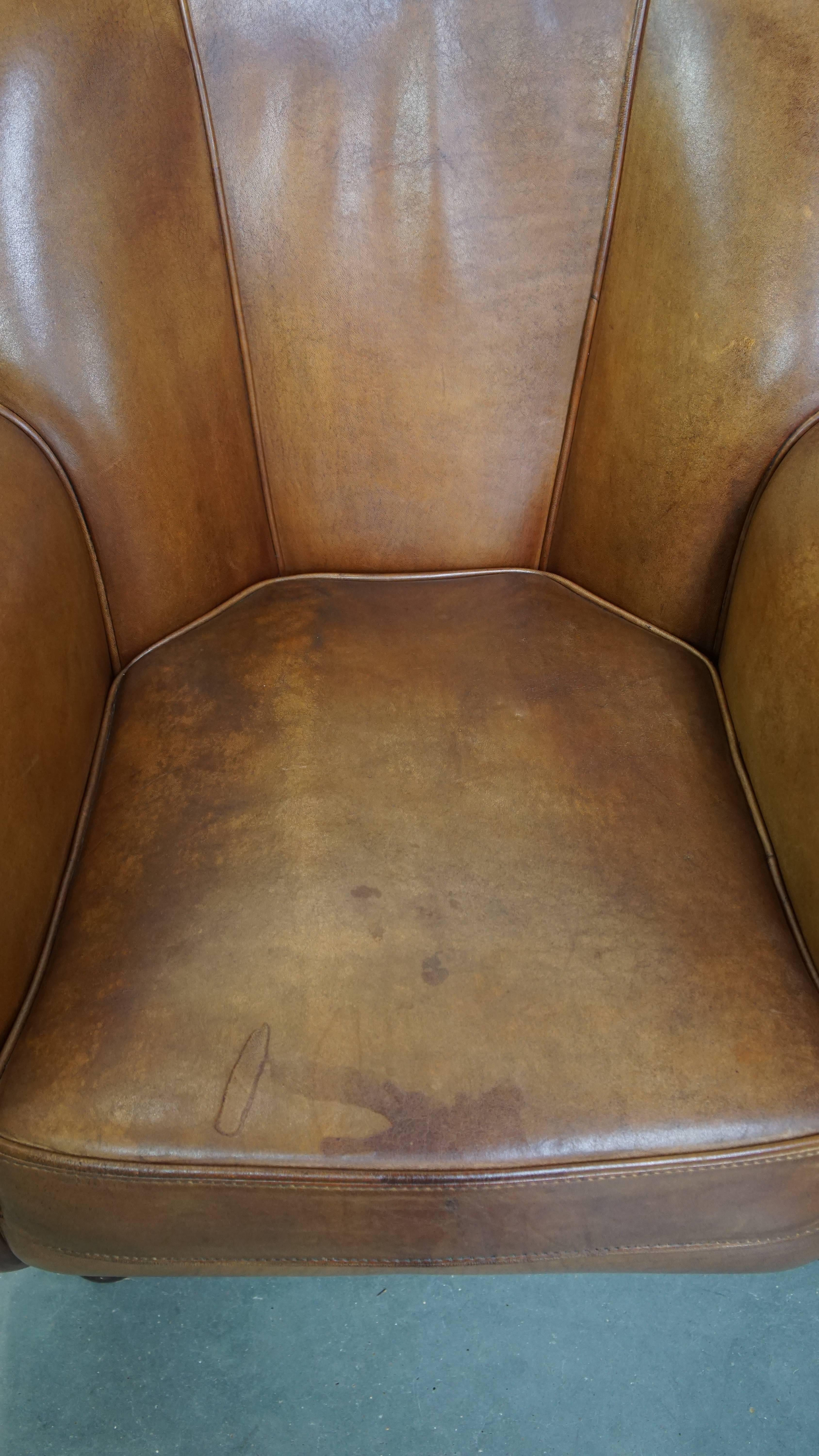 Set of 2 Sheepskin Leather Design Armchairs In Good Condition For Sale In Harderwijk, NL