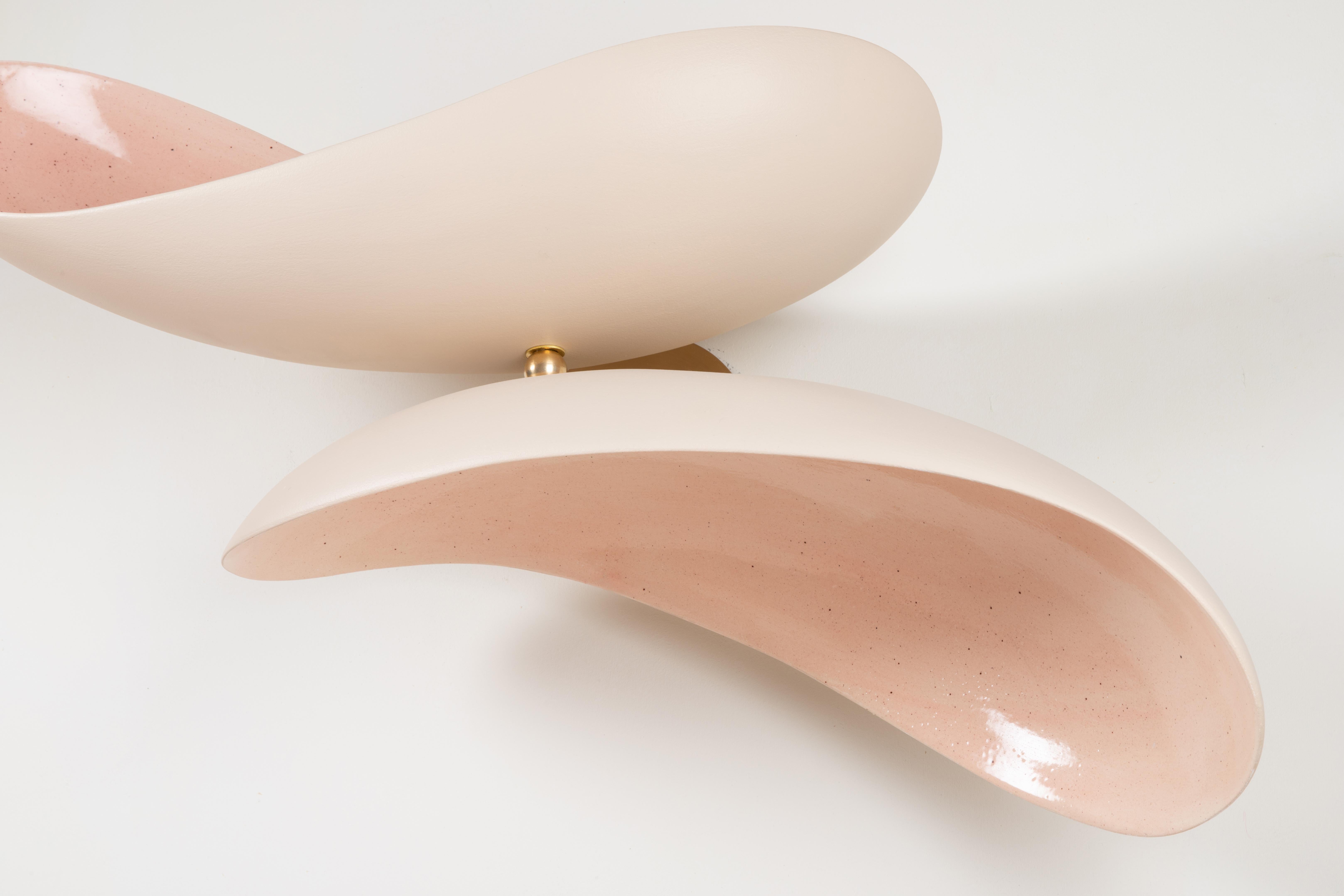 Set de 2 Elegantes Lámparas Escultóricas Curvas Orgánicas Blush & Ivory by Elsa Foulon en venta 4