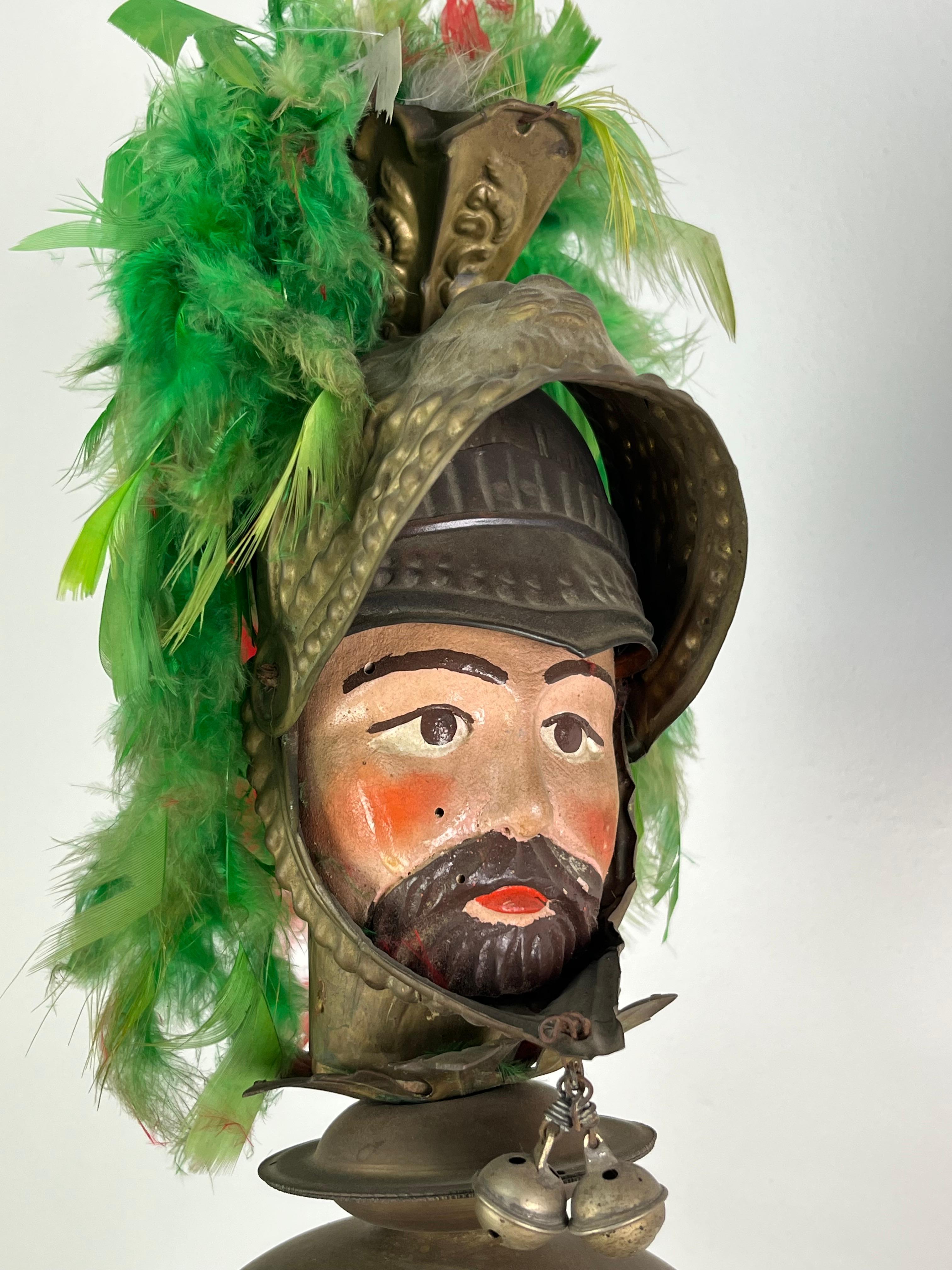 Ensemble de 2 têtes de paladin siciliennes avec base en marbre, années 1940, hauteur 90 cm en vente 10