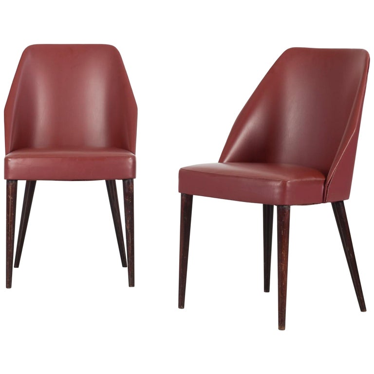Set of 2 Side Chairs Designed and Manufactured by Ufficio Tecnico Cassina, 1950s For Sale