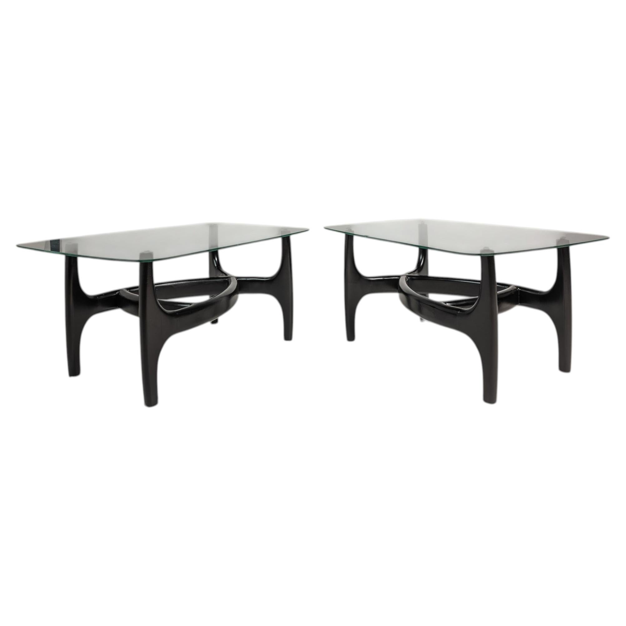 Set of 2 Side Tables After Adrian Pearsall, Craft Associates in Ebony, USA, 1960