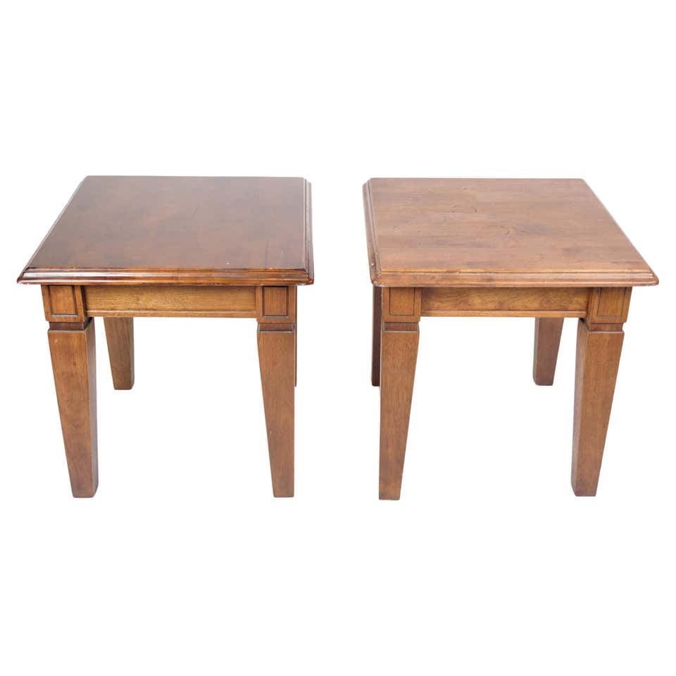 Non Matching Pair of Cerused Finish Step End Tables For Sale at 1stDibs