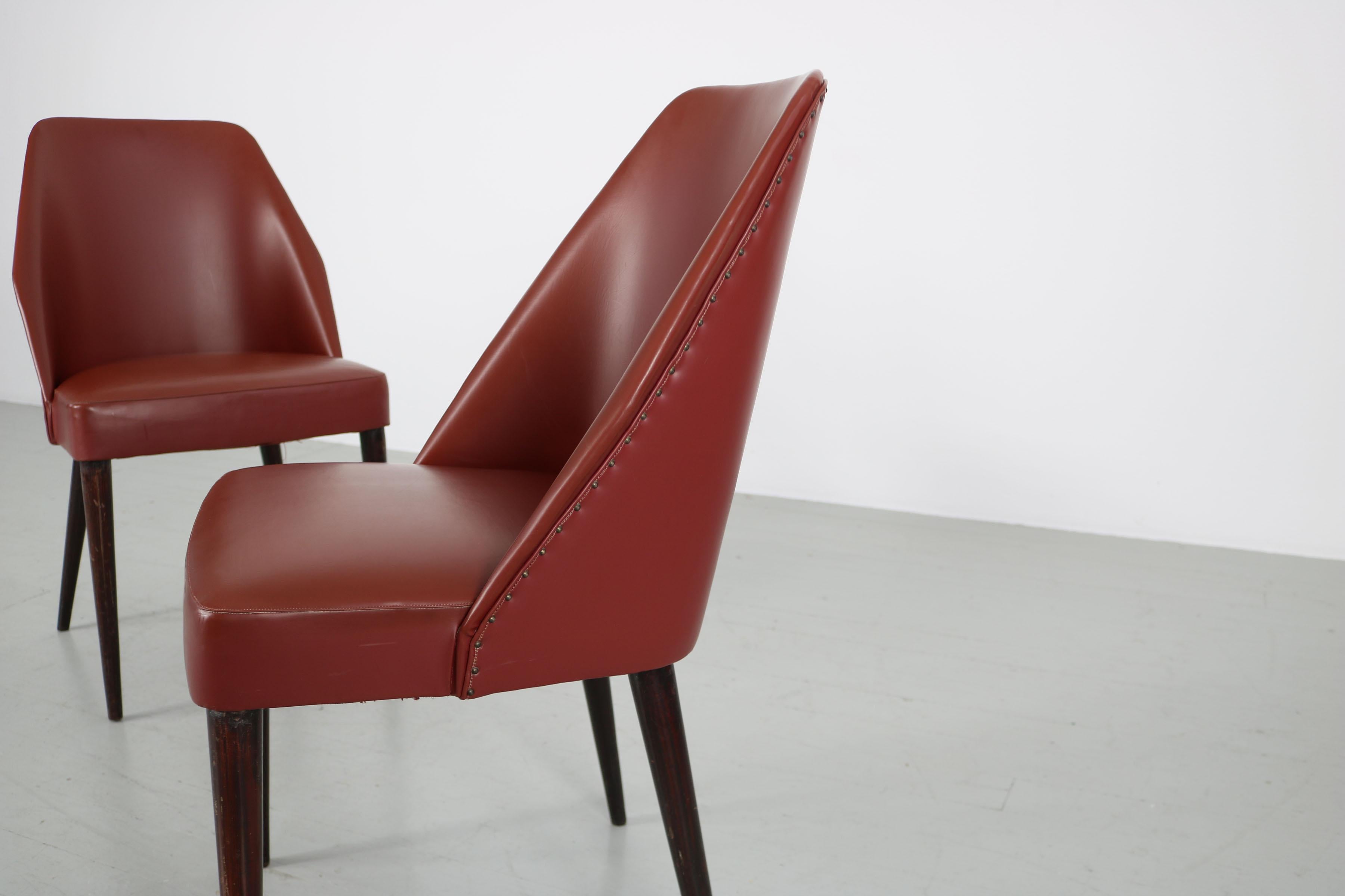 Set of 2 Side Chairs Designed and Manufactured by Ufficio Tecnico Cassina, 1950s 2