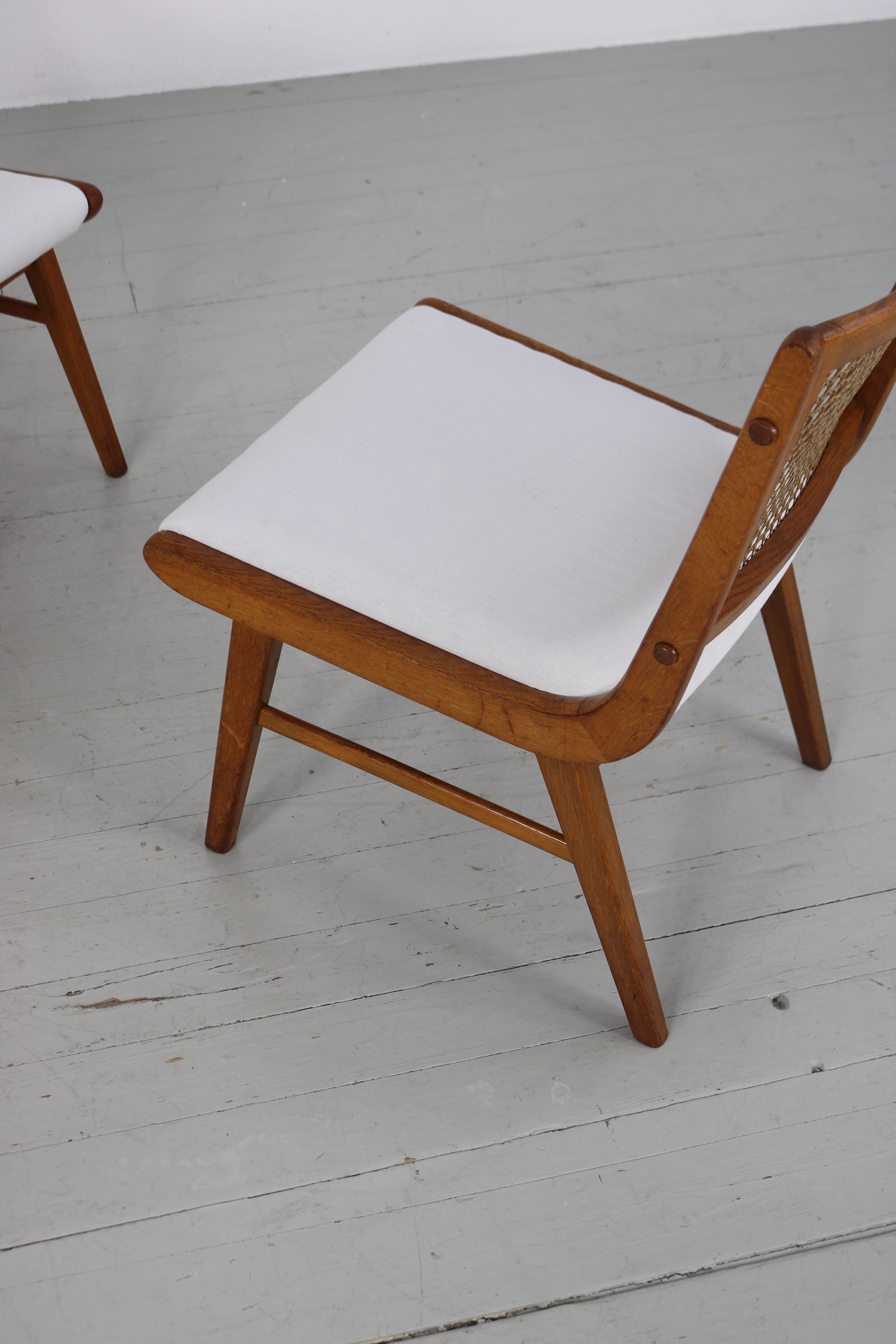 Set of 2 Sidechairs with Viennese Wicker, 1950's For Sale 5