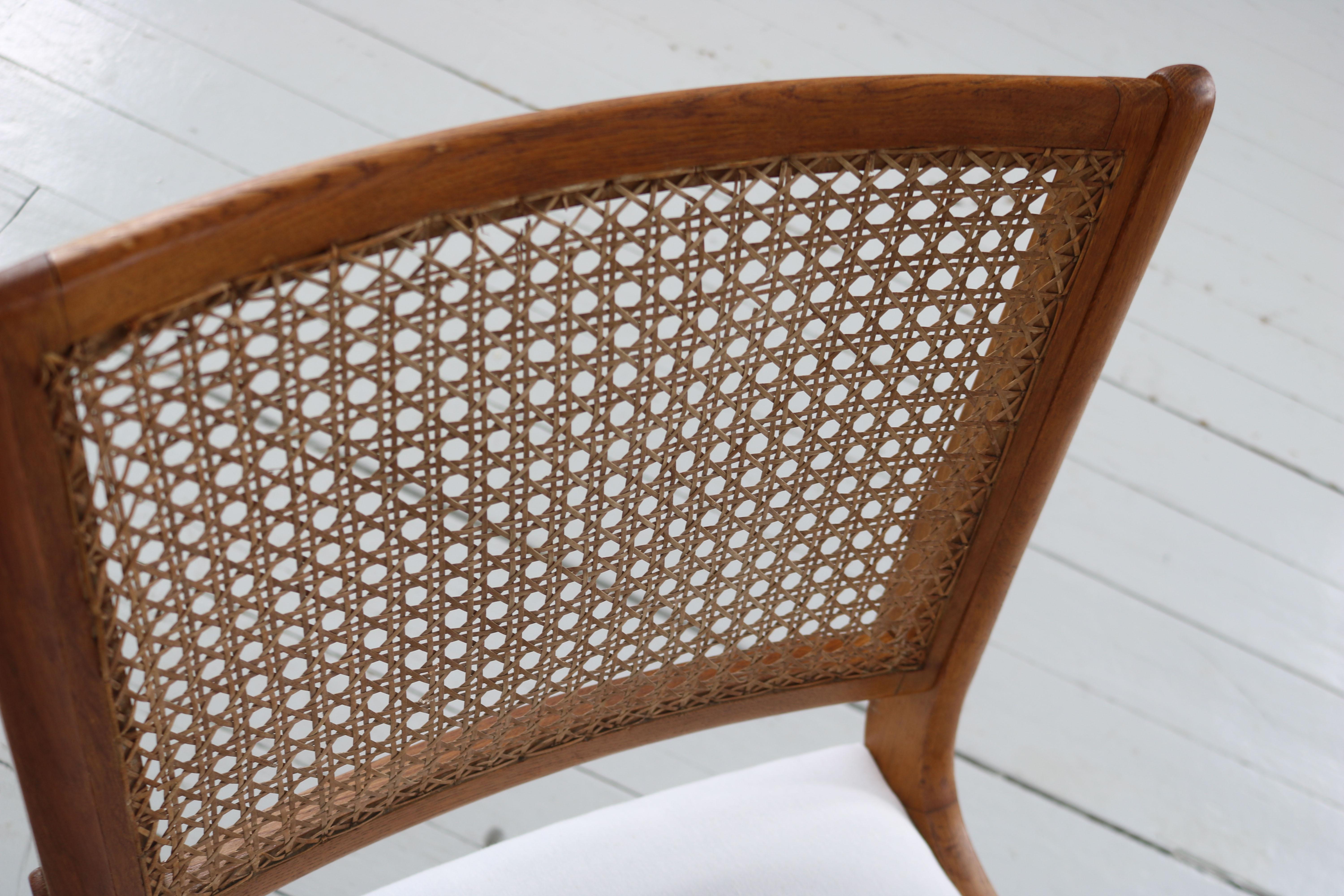Set of 2 Sidechairs with Viennese Wicker, 1950's For Sale 8