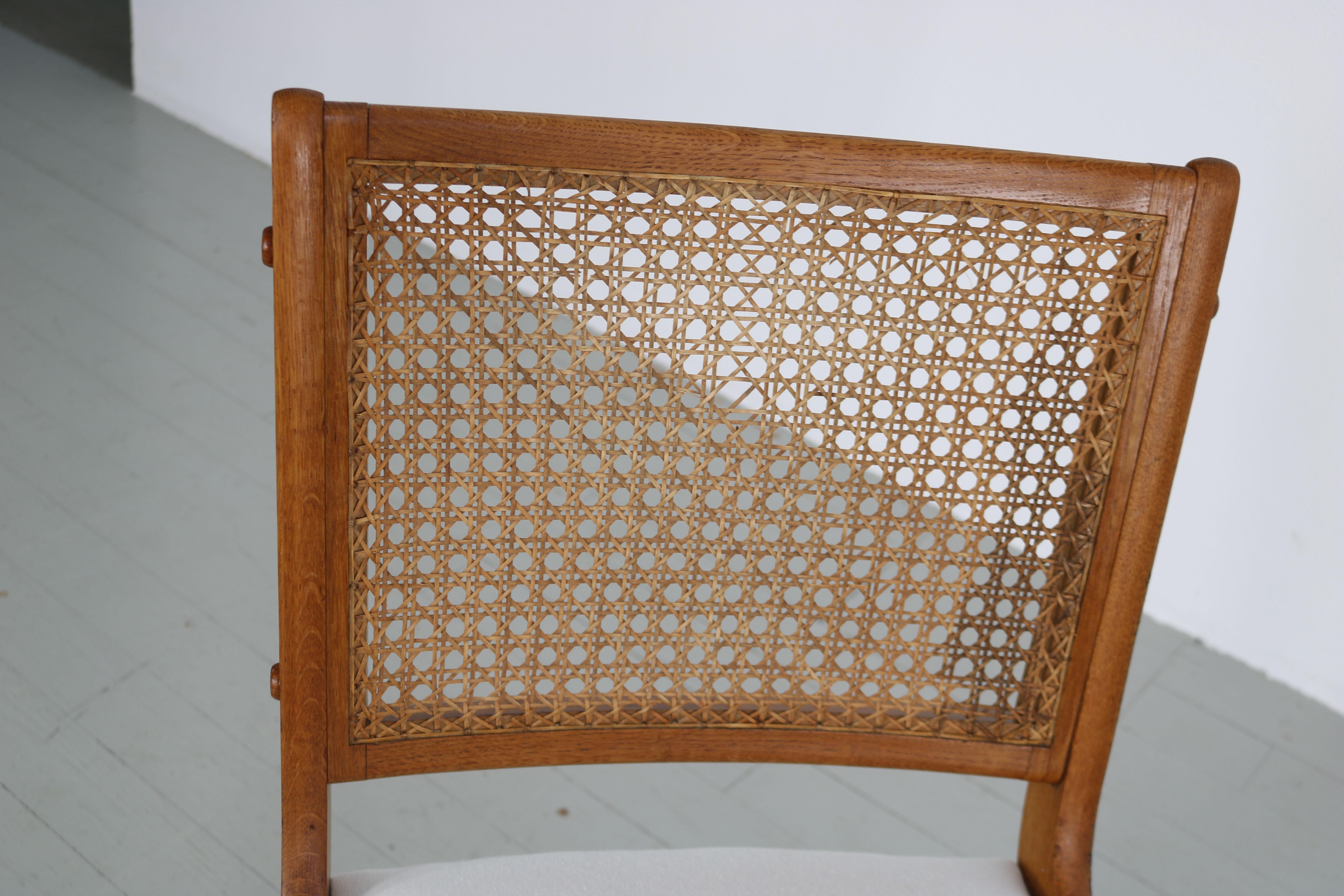 Set of 2 Sidechairs with Viennese Wicker, 1950's For Sale 13