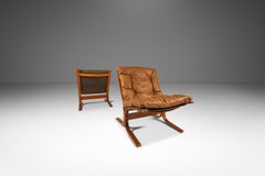 Satz von 2 "Siesta" Stühlen in Leder, Igmar Relling für Westnofa, Norwegen, 1970er Jahre