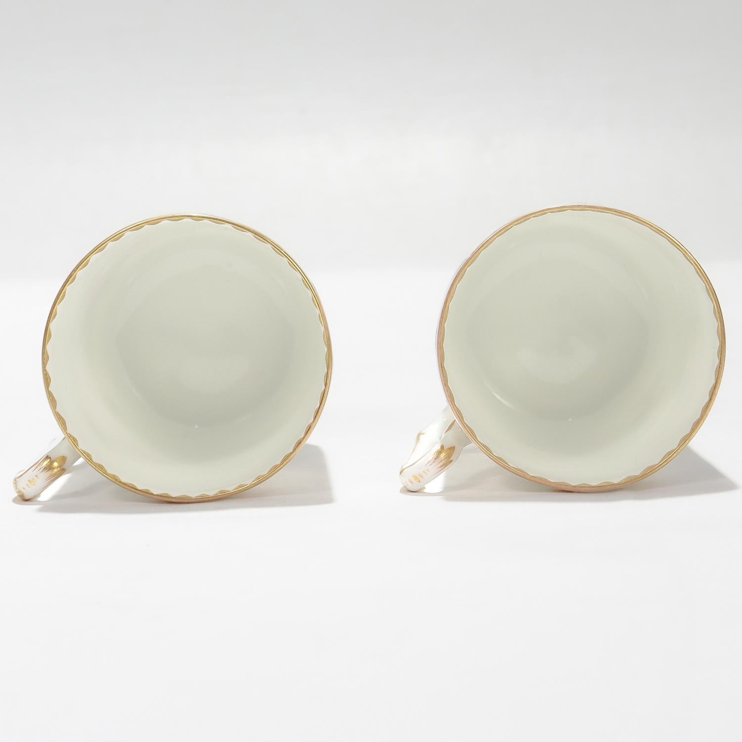 Juego de 2 tazas y platillos de porcelana de Dresden Porcelain firmados por Richard Klemm en venta 4