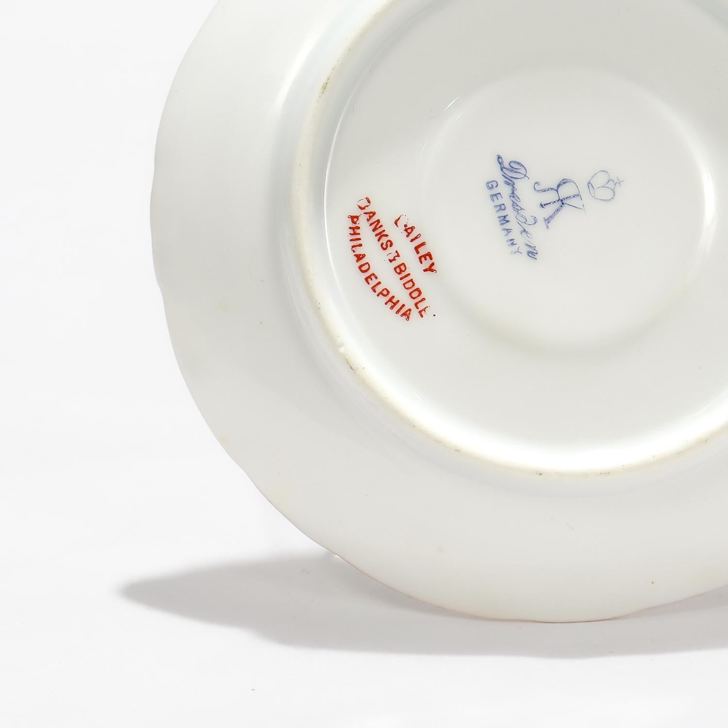 Juego de 2 tazas y platillos de porcelana de Dresden Porcelain firmados por Richard Klemm en venta 7