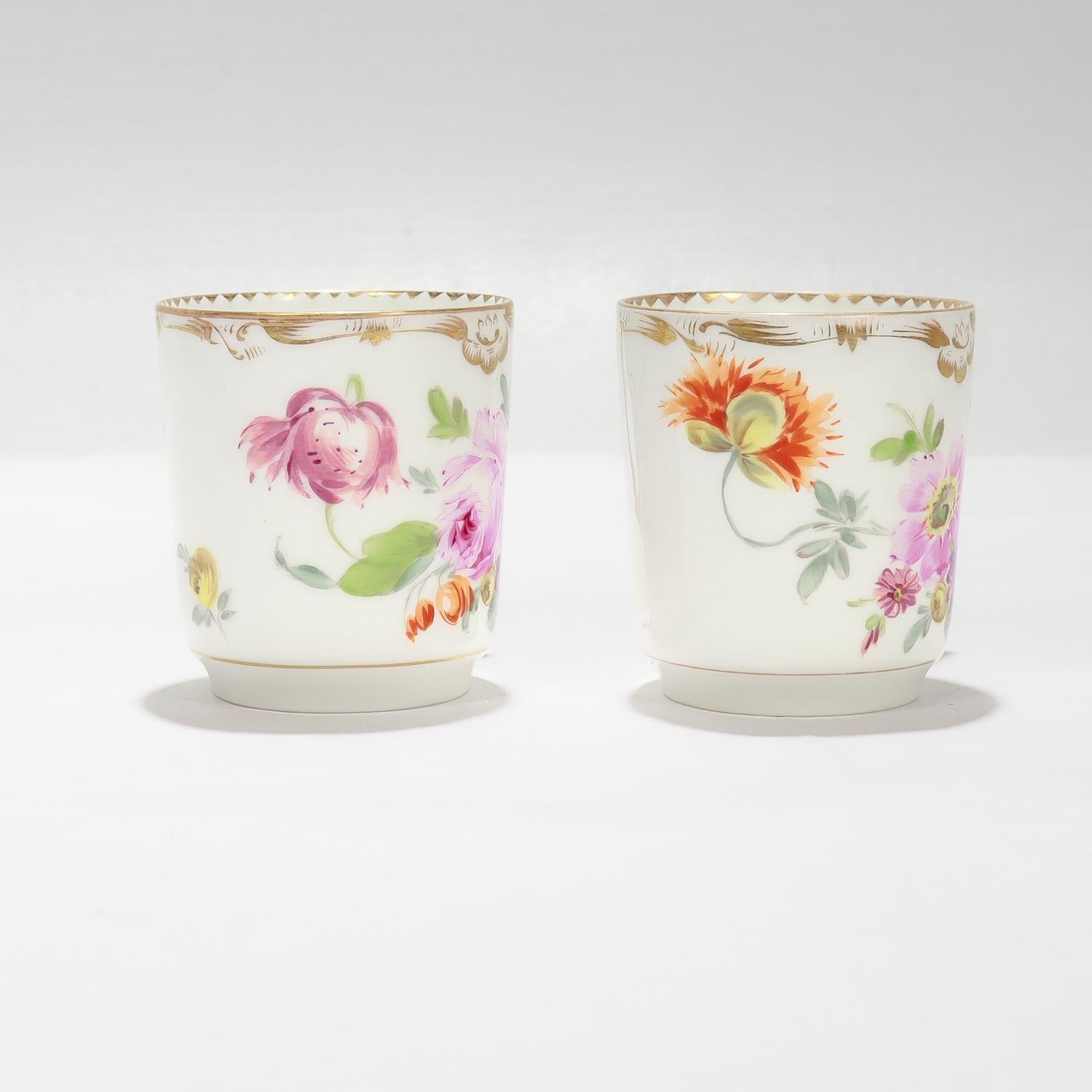 Juego de 2 tazas y platillos de porcelana de Dresden Porcelain firmados por Richard Klemm en venta 2
