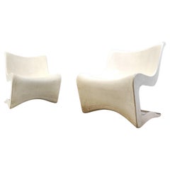 Ensemble de 2 chaises longues Silène par M. A&M pour Clairitex, années 1960