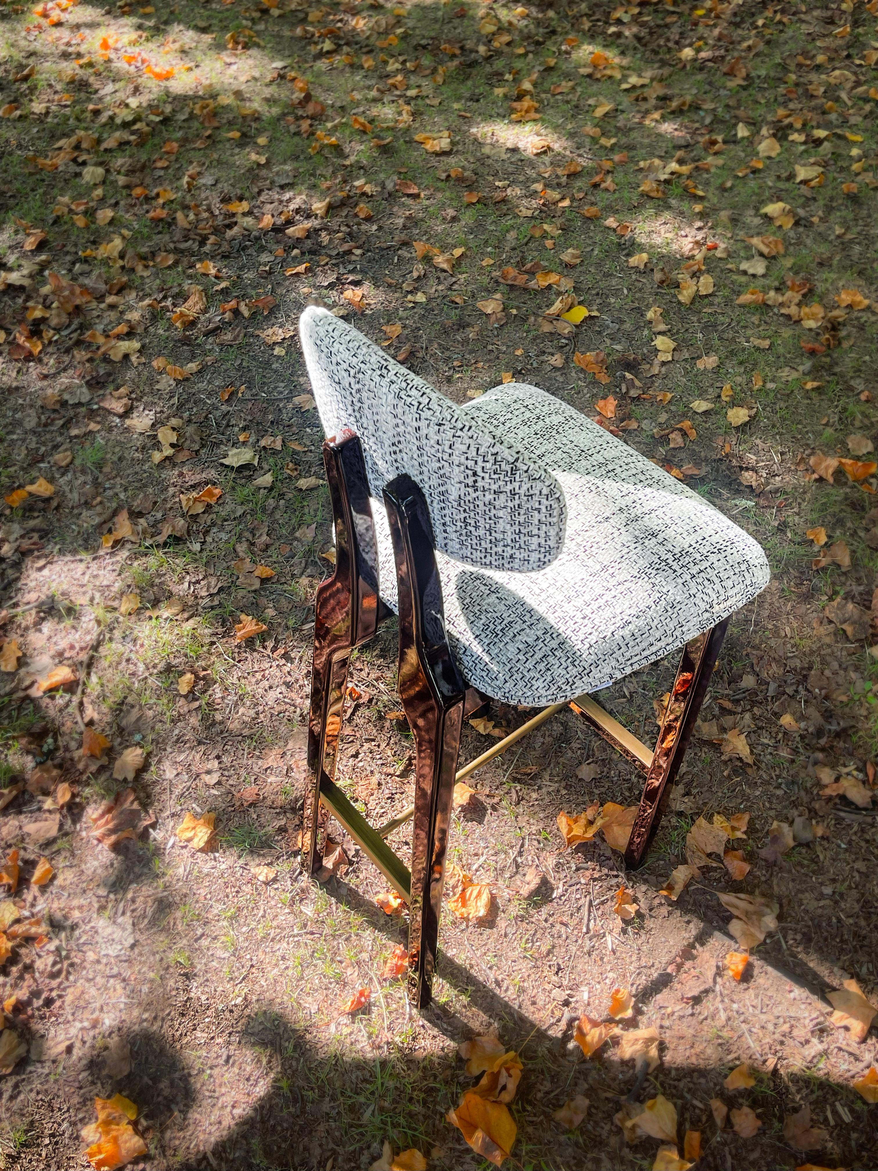 Set of 2 Silhouette Bar Stool, Mix & Brass, Insidherland by Joana Santos Barbosa For Sale 4
