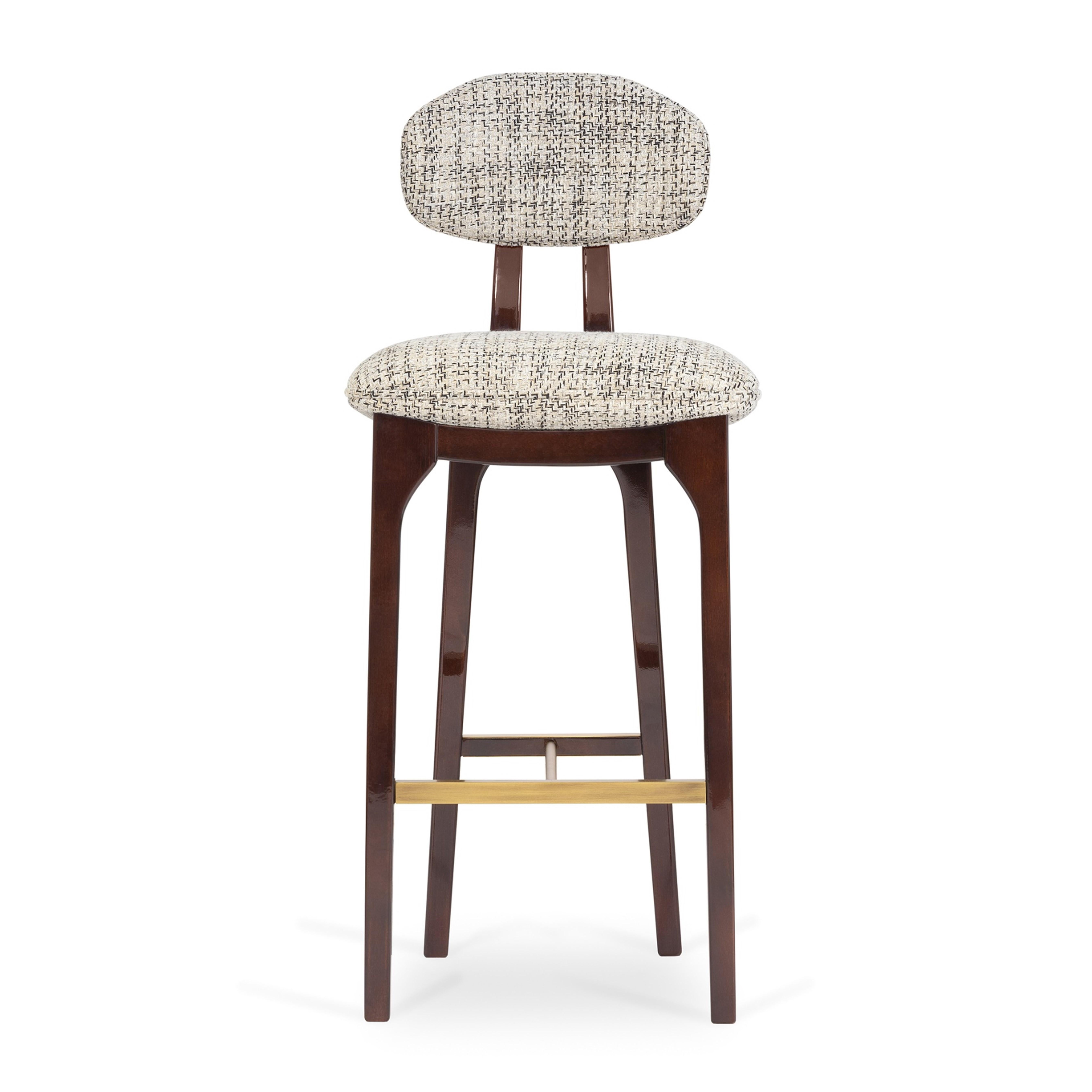 Modern Set of 2 Silhouette Bar Stool, Mix & Brass, Insidherland by Joana Santos Barbosa For Sale