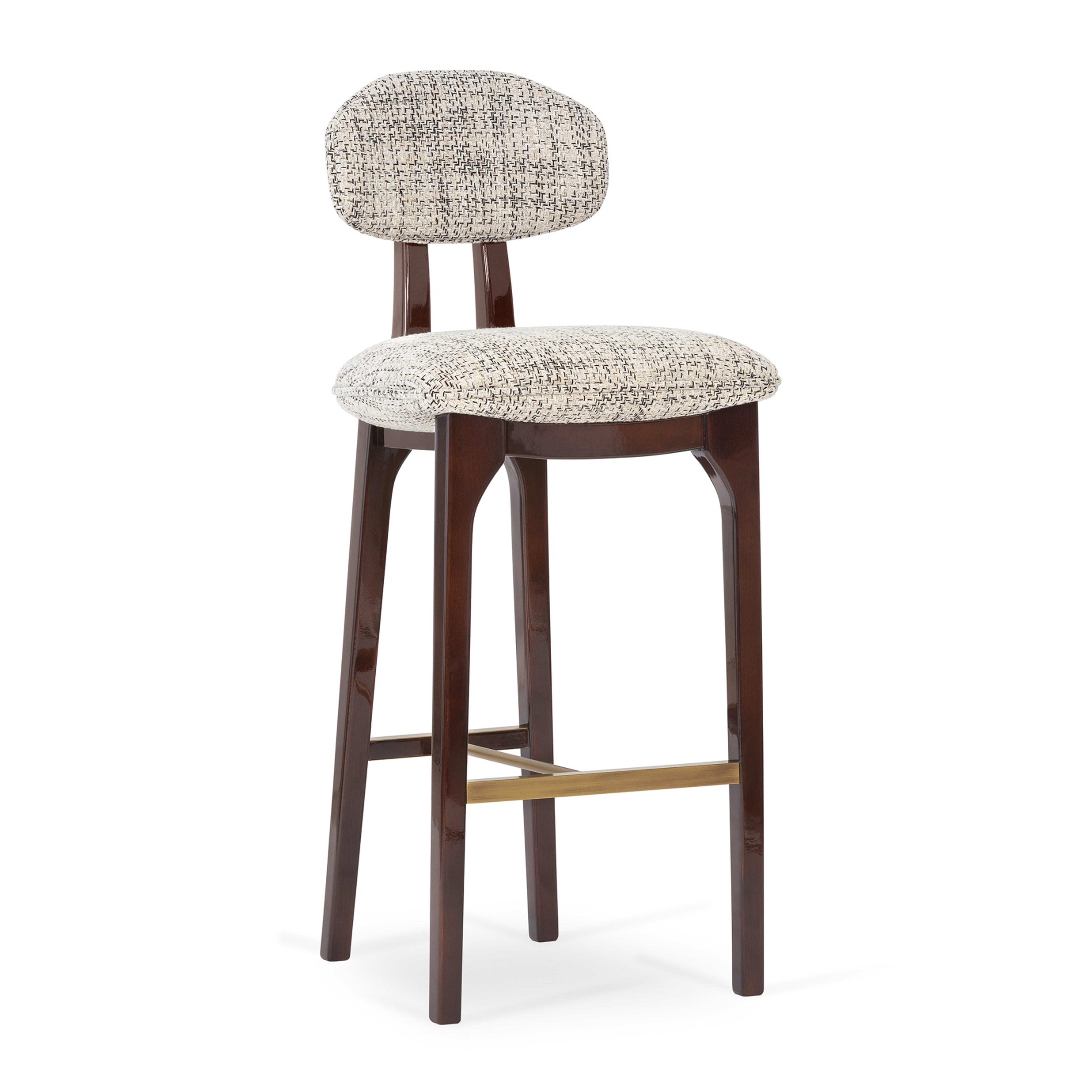 Portuguese Set of 2 Silhouette Bar Stool, Mix & Brass, Insidherland by Joana Santos Barbosa For Sale