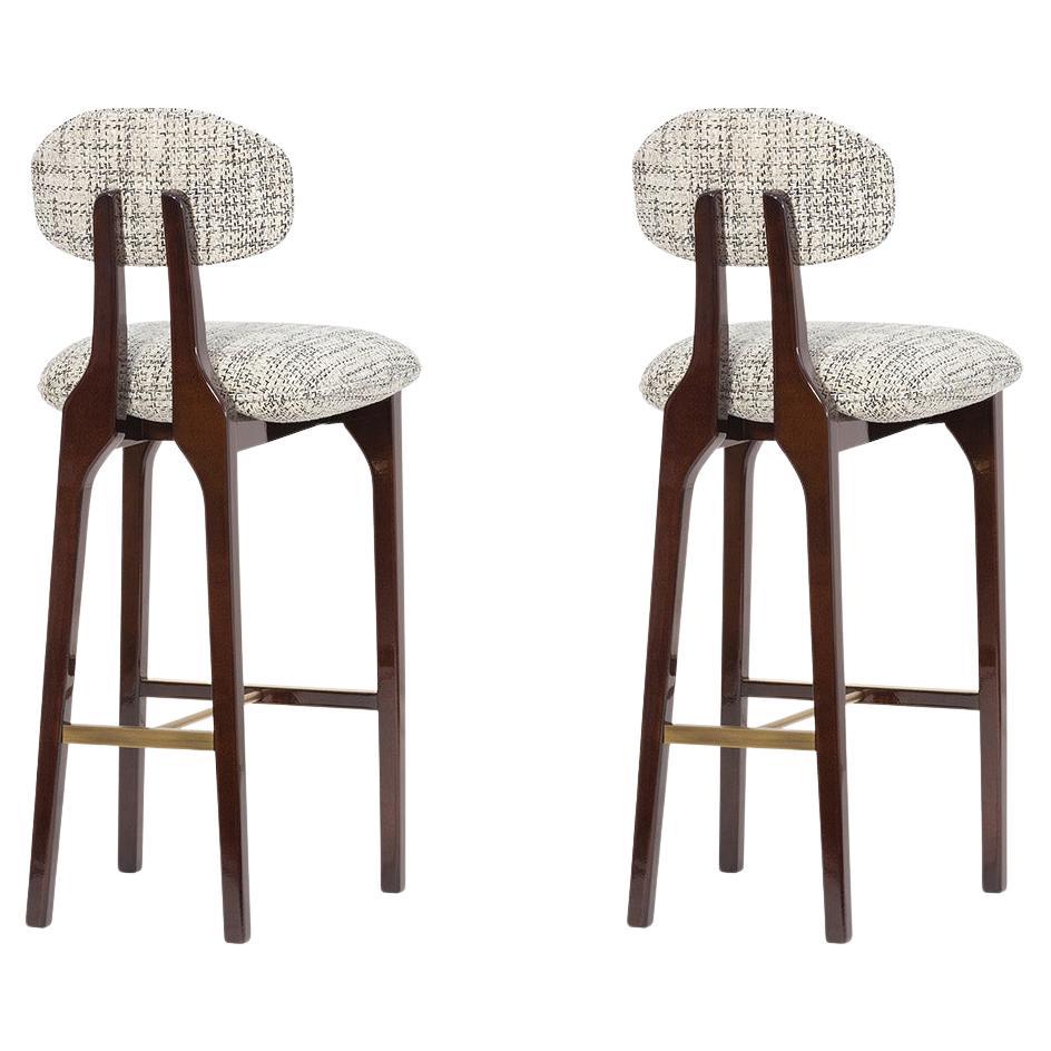 Set of 2 Silhouette Bar Stool, Mix & Brass, Insidherland by Joana Santos Barbosa