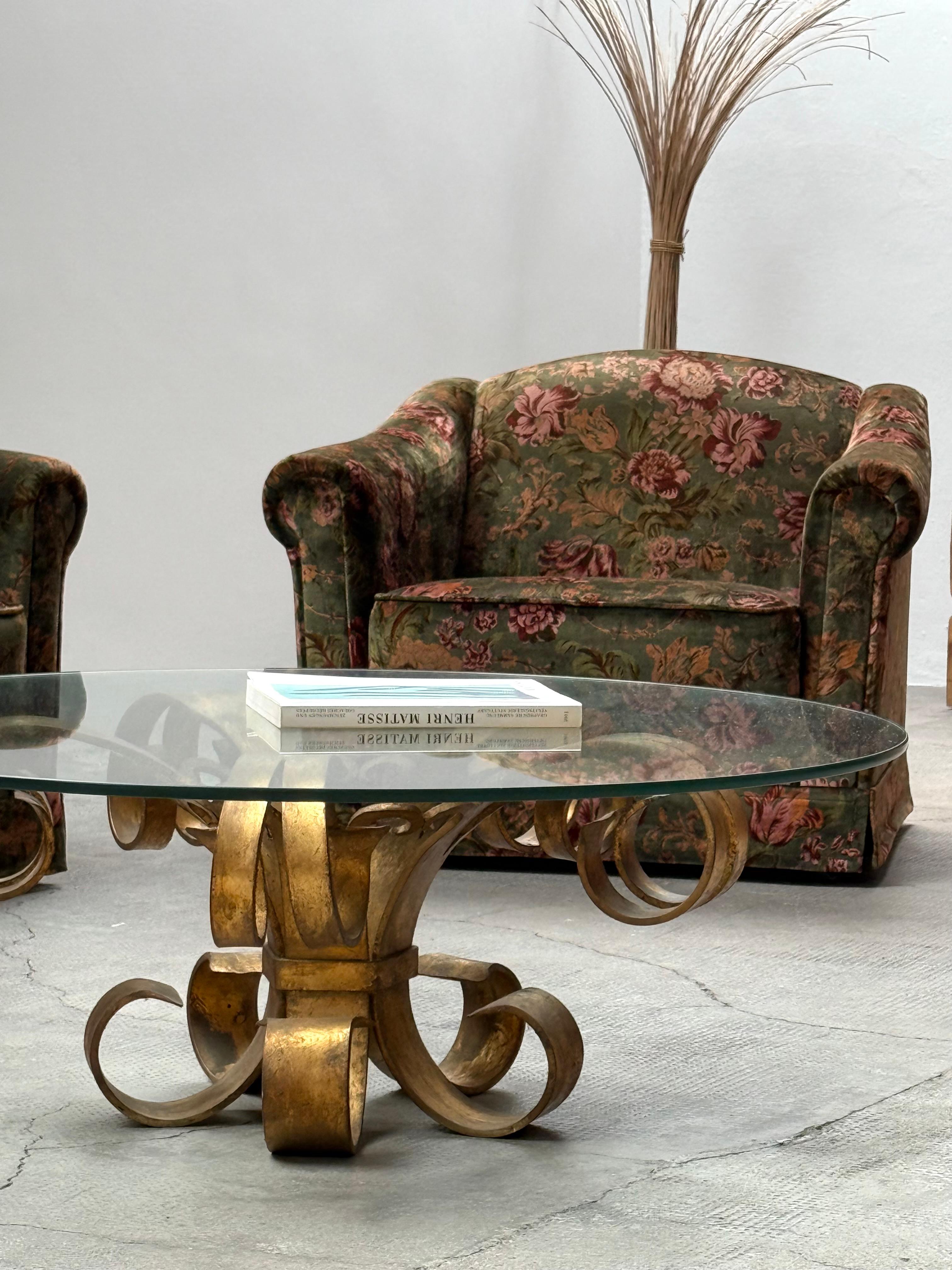 Milieu du XXe siècle ENSEMBLE DE 2 FAUTEUIL EN SILK VELVET FLORAL, ITALIE 1960s en vente