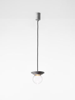 Set of 2 Silver and Clear Stratos Mini Ball Pendant Light by Dechem Studio