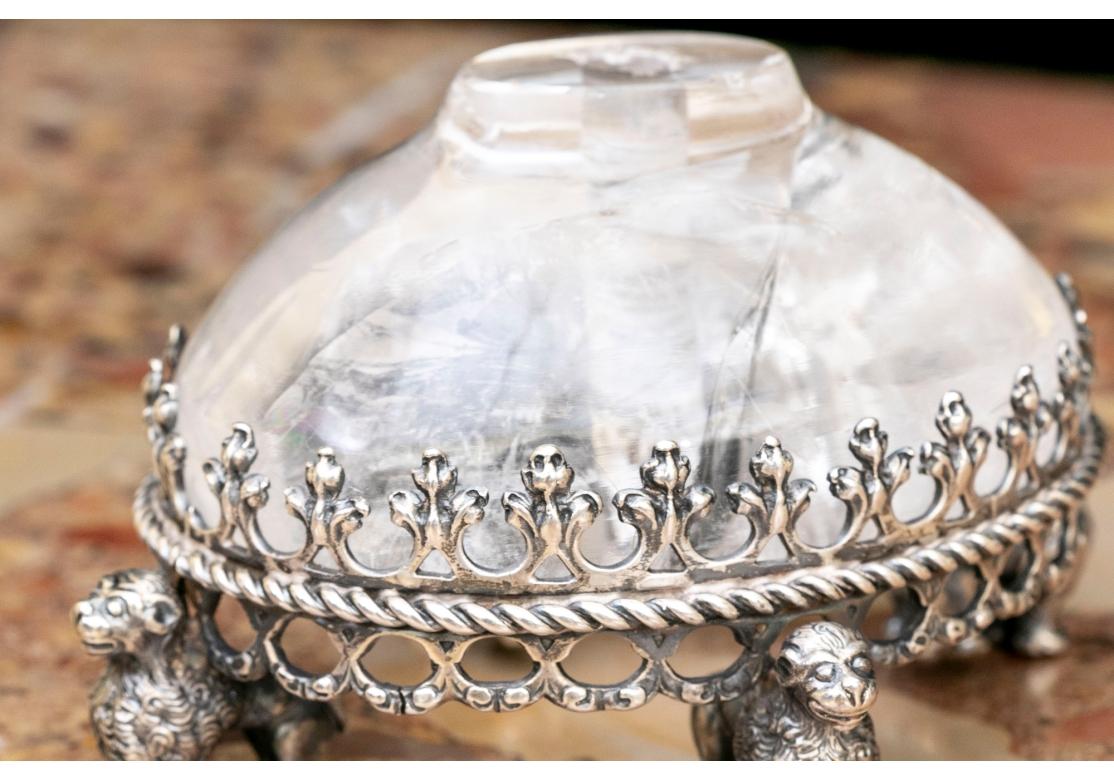 Set di 2 candelabri in cristallo di rocca montati in argento in vendita 7