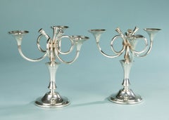 Ensemble de 2 chandeliers en métal argenté - Ercuis Paris - Model Cheverny