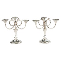 Ensemble de 2 chandeliers en métal argenté - Ercuis Paris - Model Cheverny