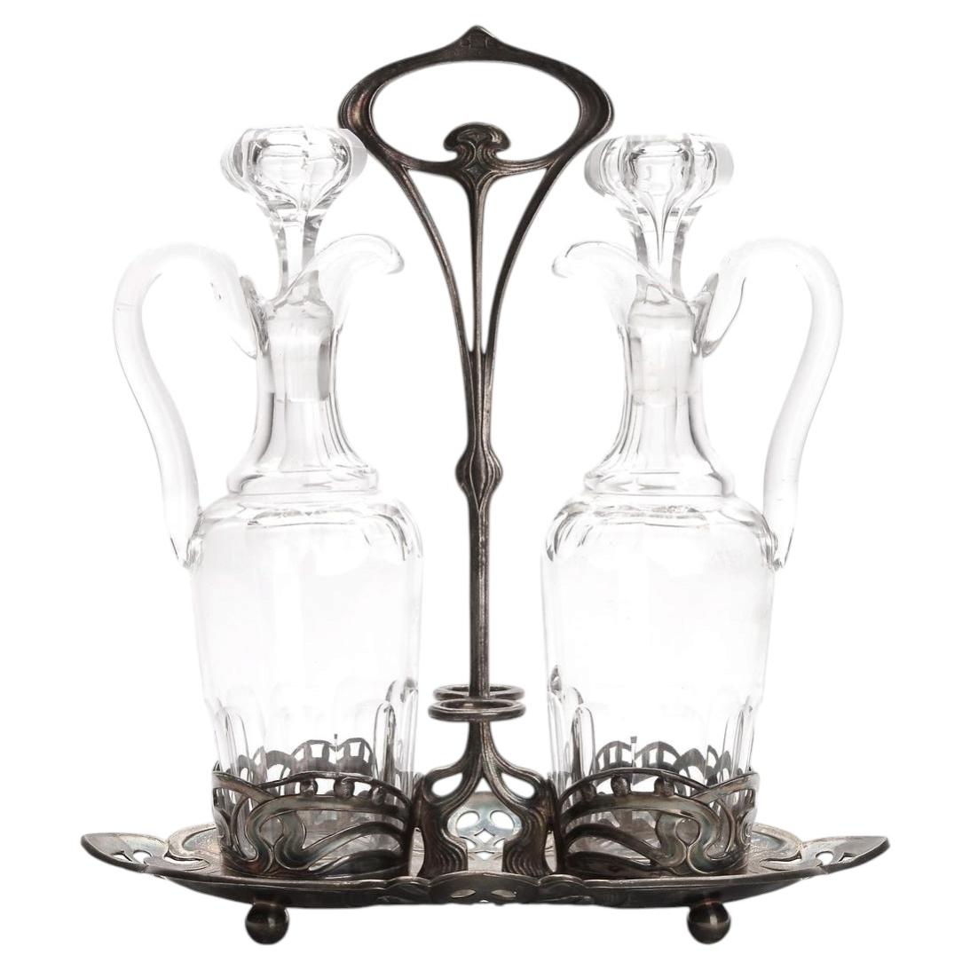 Set of 2 Silver Plated for Vinegar and Oil, Germany by (WMF), 1900 - 1918