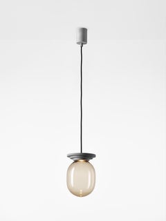 Set of 2 Silver Stratos Big Capsule Pendant Light by Dechem Studio