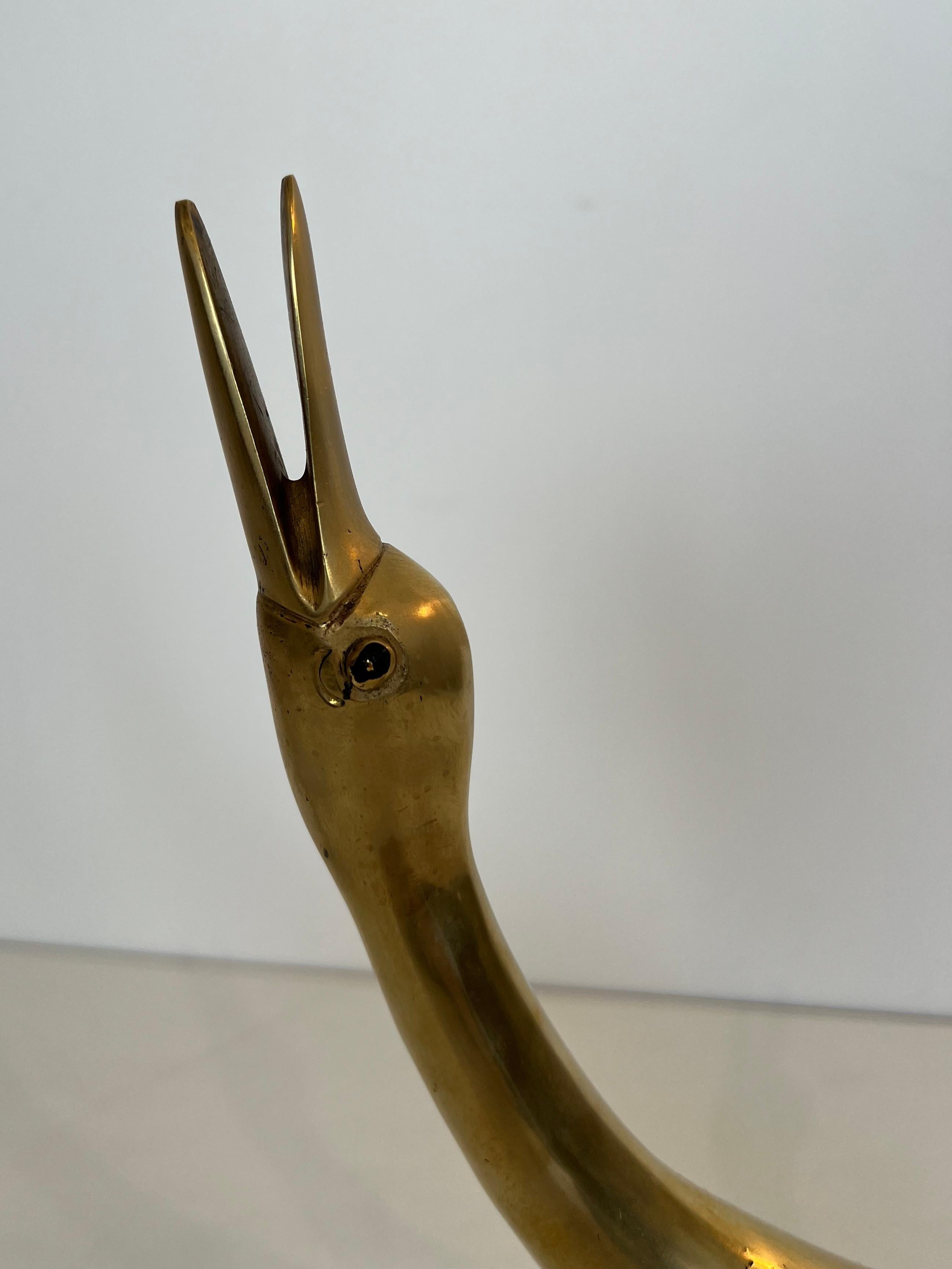 Set of 2 Silvered and Brass Ducks For Sale 3
