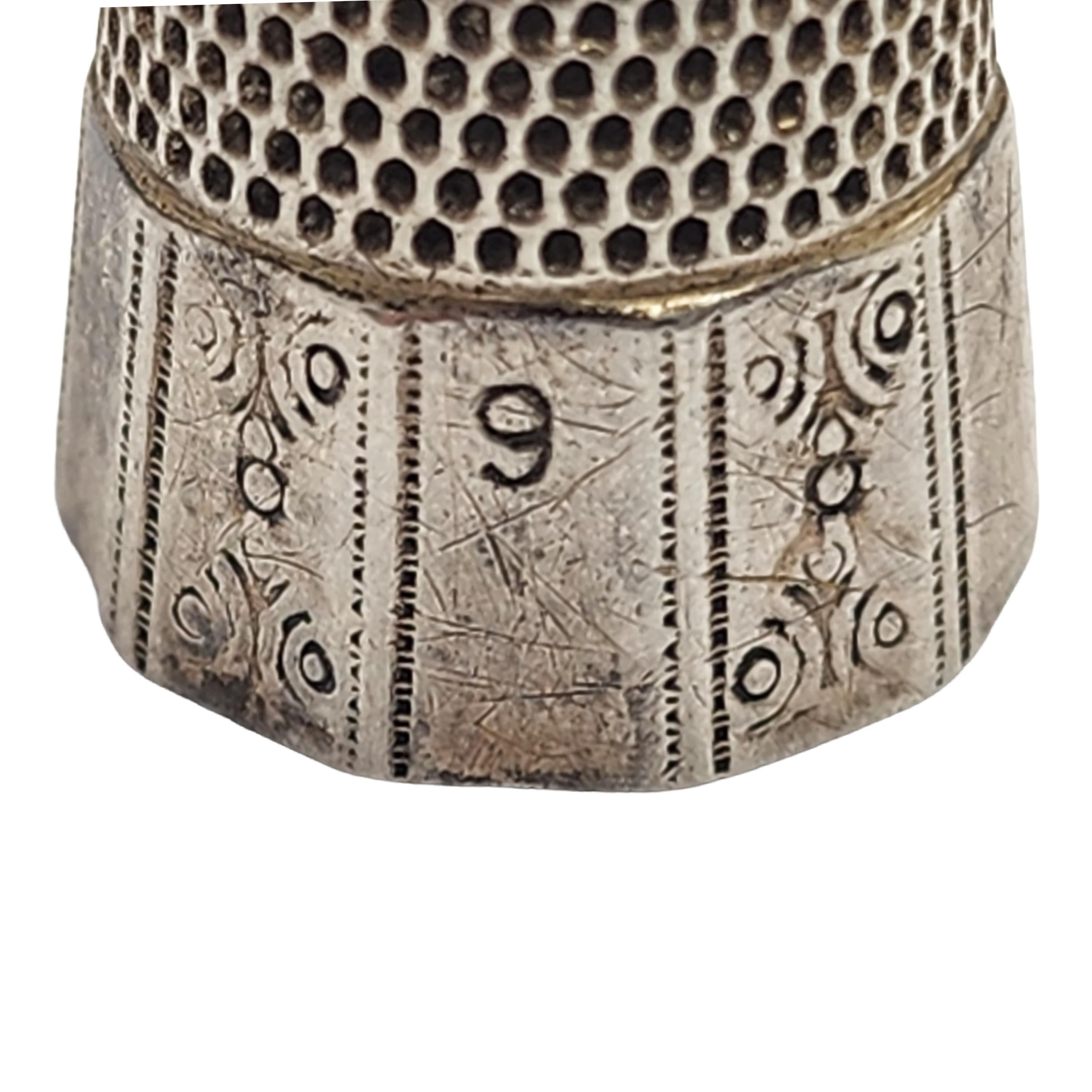 Set of 2 Simon Bros Sterling Silver Fluted Panel Thimbles Size 8-9  #15217 3