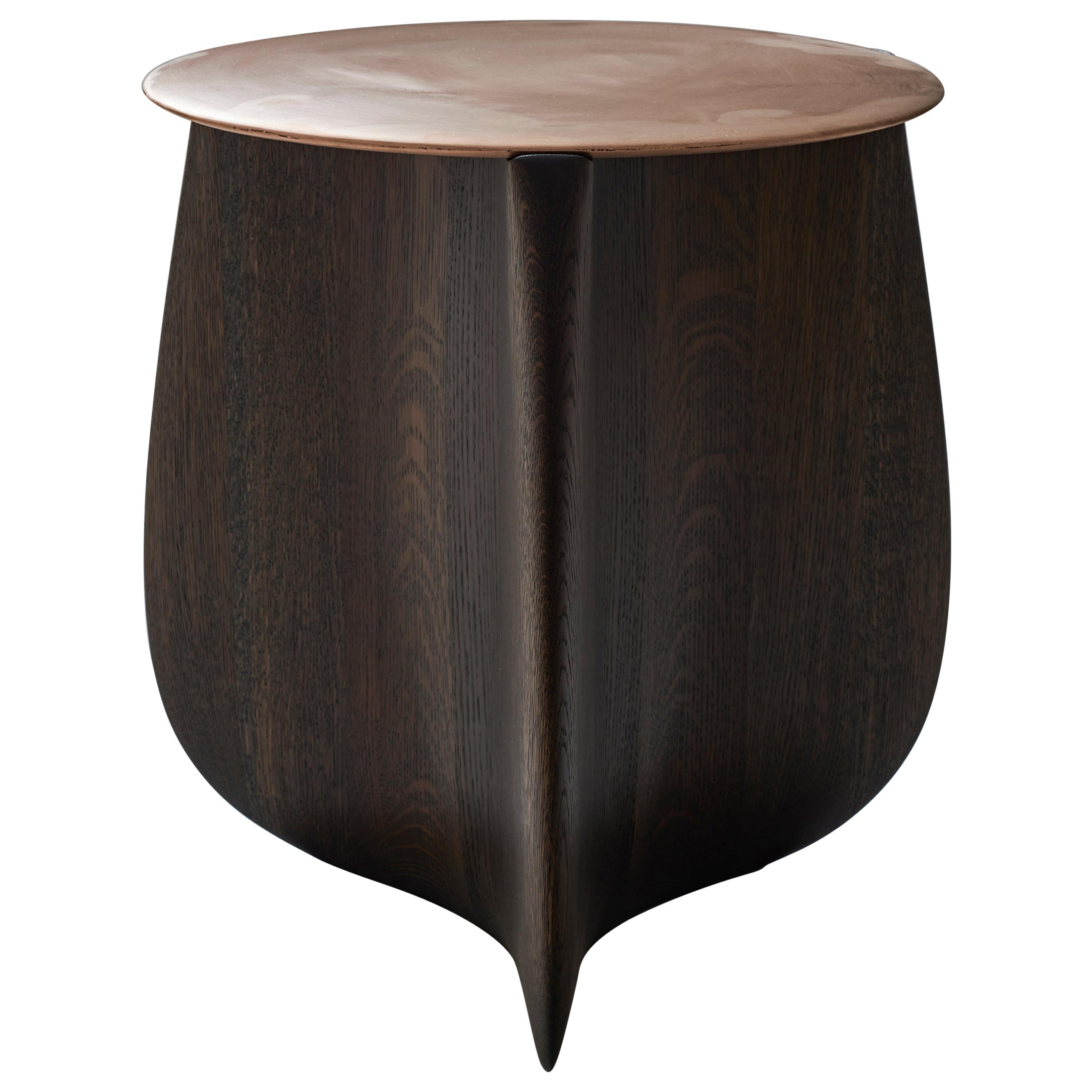 Organic Modern Set of 2 Sine Solid Hardwood Side Tables by Izm Design For Sale