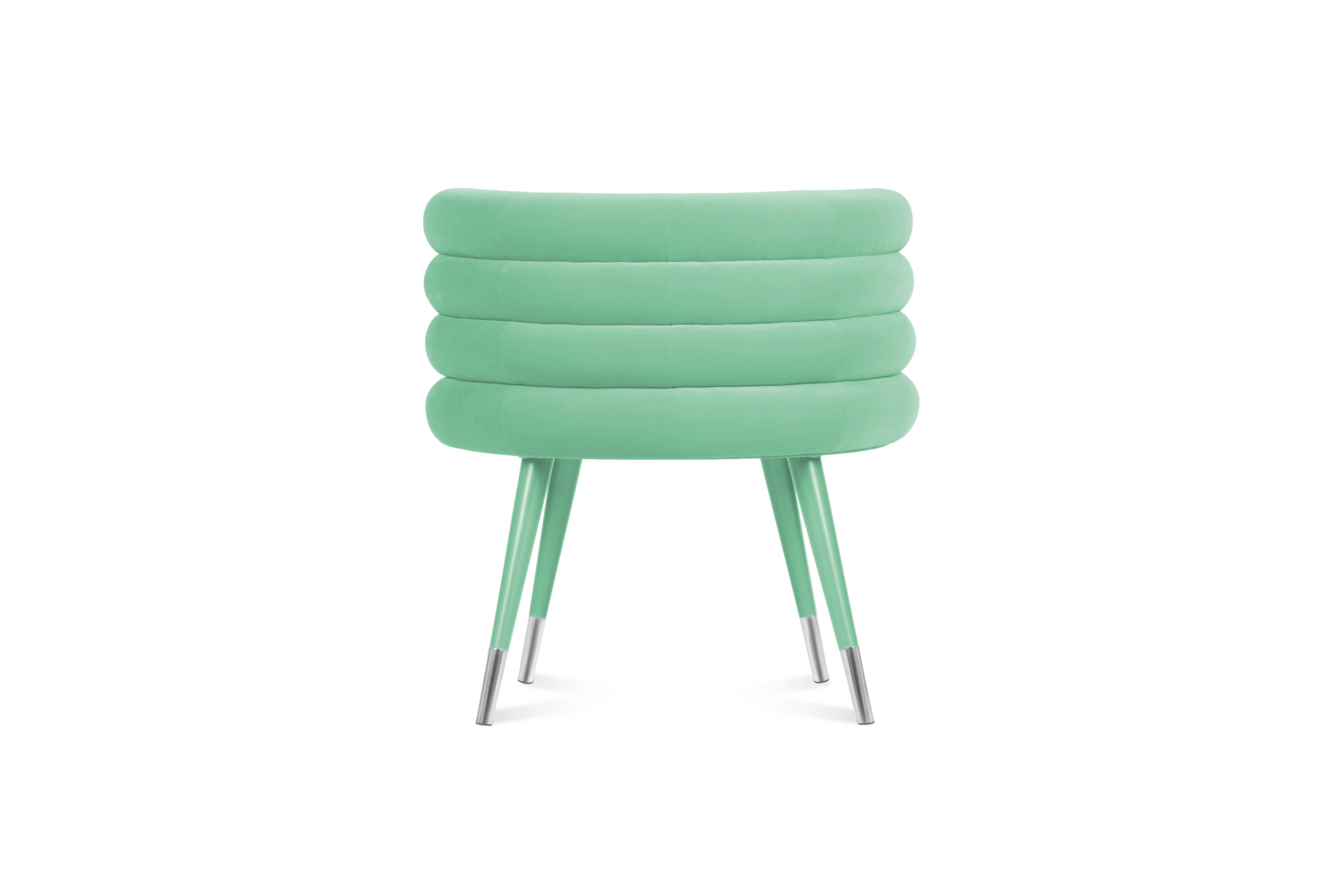 2er-Set Himmelblaue Marshmallow-Esszimmerstühle, Royal Stranger im Angebot 12