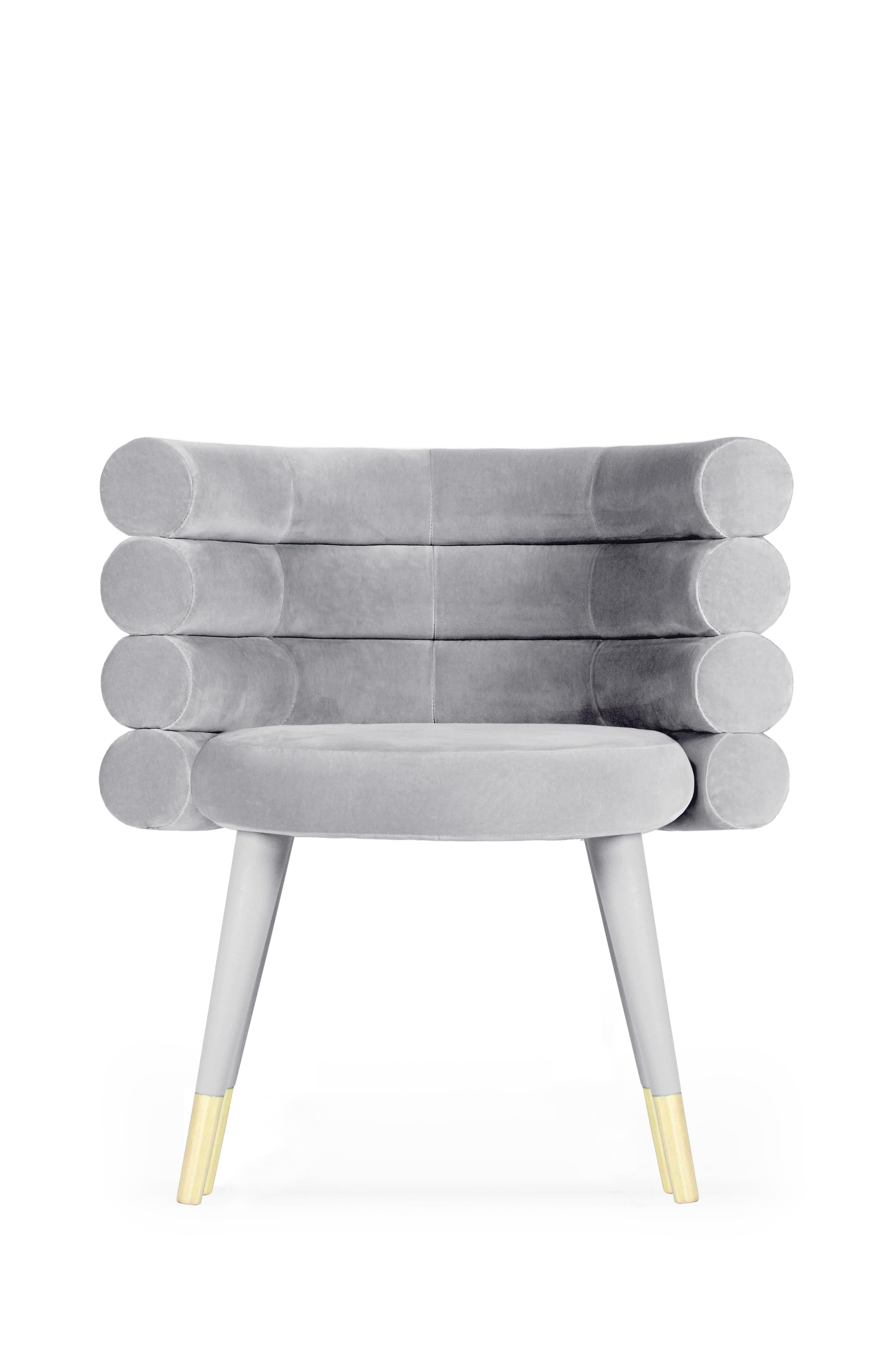 Moderne Ensemble de 2 chaises de salle à manger Marshmallow bleu ciel, Royal Stranger en vente