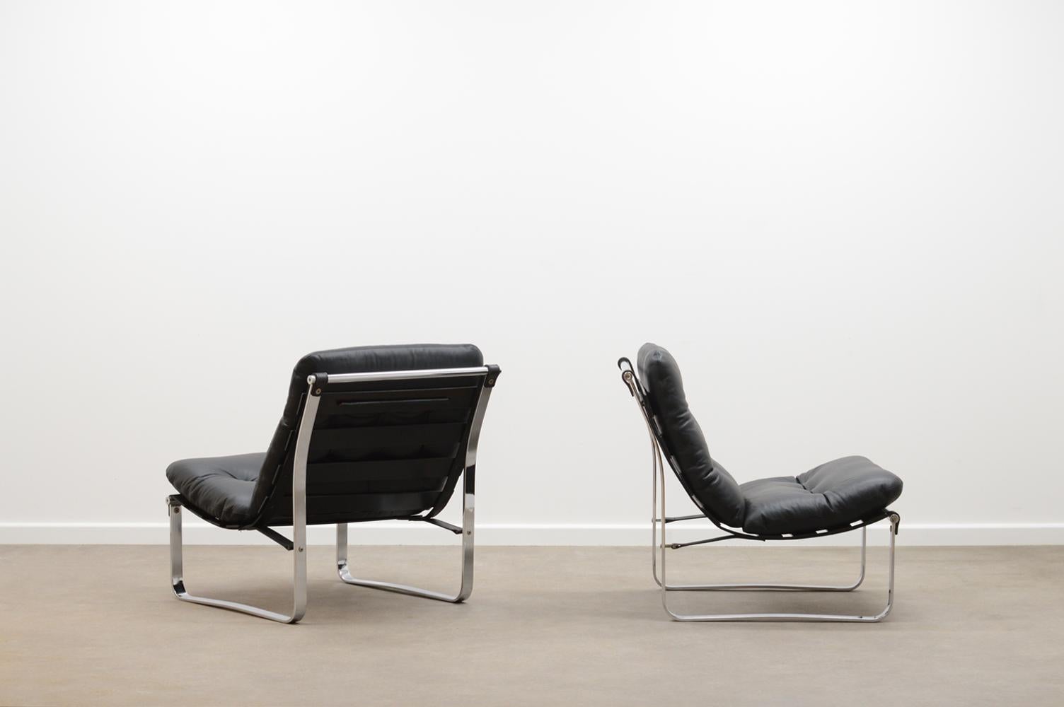 Mid-Century Modern Set of 2 sling chairs by Ico Parisi for MIM Roma, Italy 60’s.