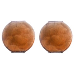 Set of 2 Small Amber Vases by Doa Ceramics