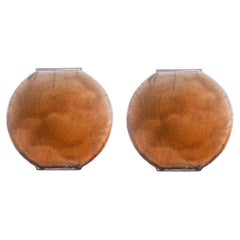 Set of 2 Small Amber Vases by Doa Ceramics