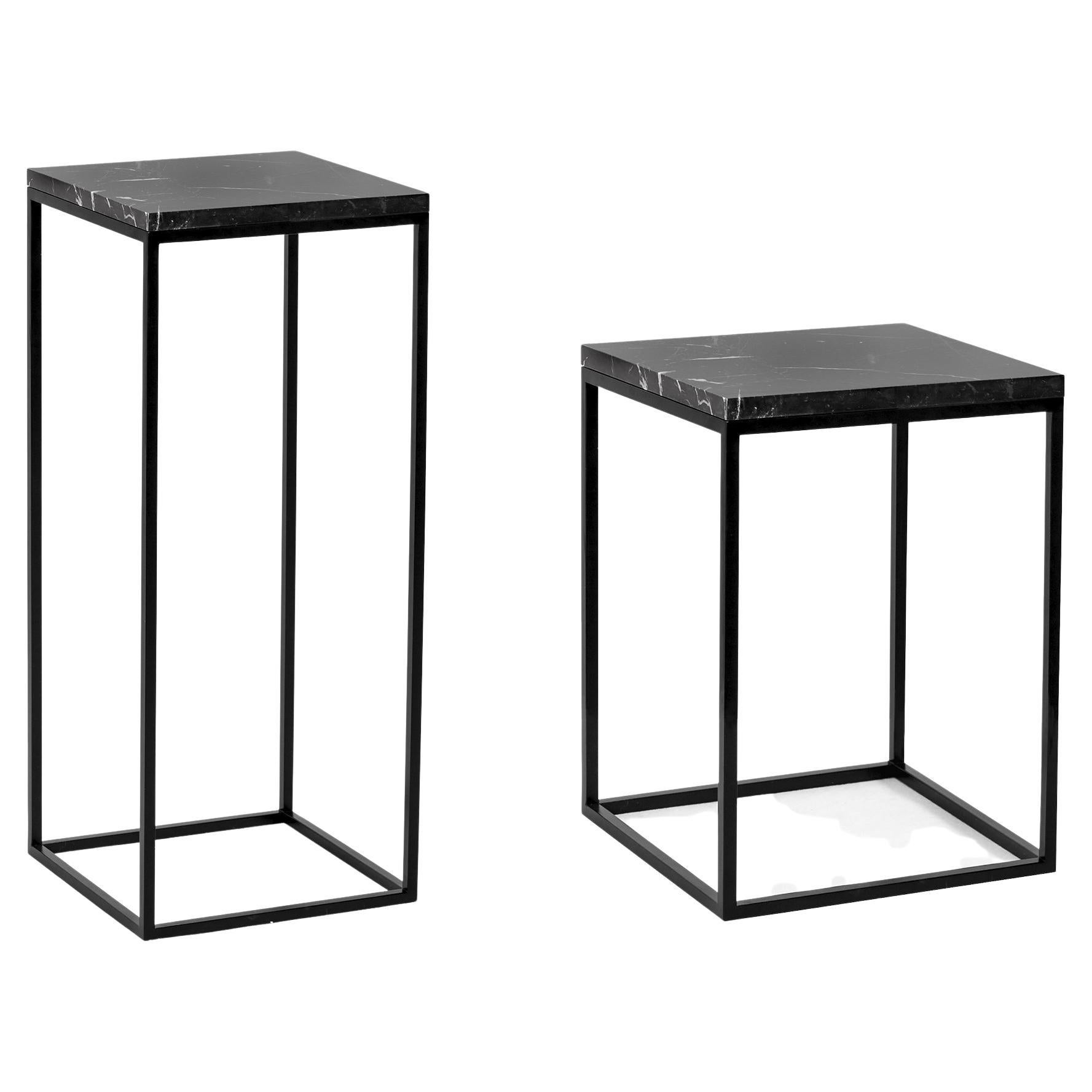Set of 2 Small and Medium Pillar Side Tables by Un’common