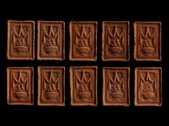 Set von 10 kleinen antiken Steingutfliesen