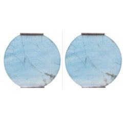 Set of 2 Small Aqua Vases by Doa Ceramics