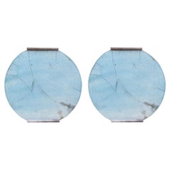 Set of 2 Small Aqua Vases by Doa Ceramics