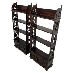 Set of 2 Small English Bookcases with Drawers, 1960s
