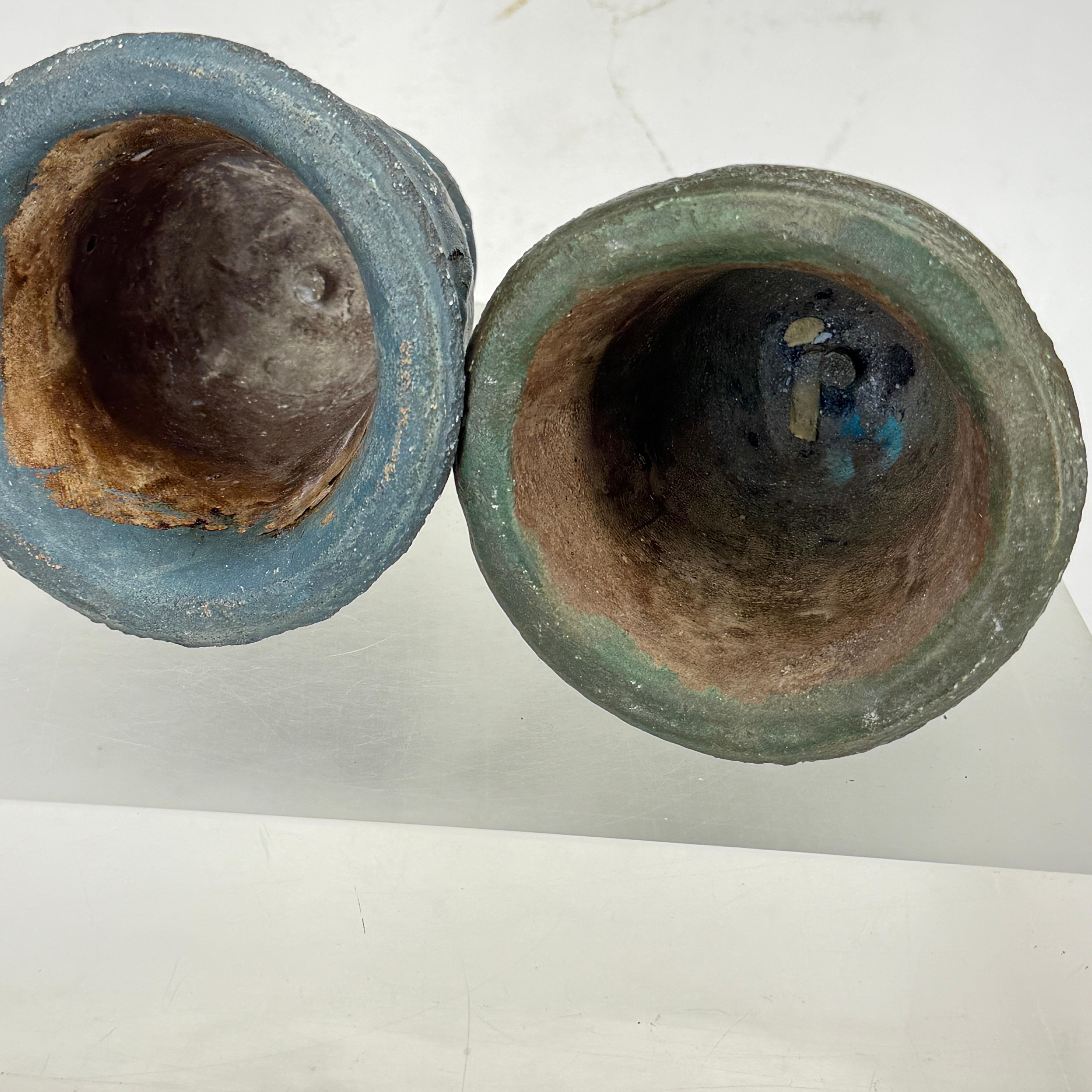 Ensemble de 2 petits pots d'urne de jardin de style français, émaillés à l'Anduze en vente 4