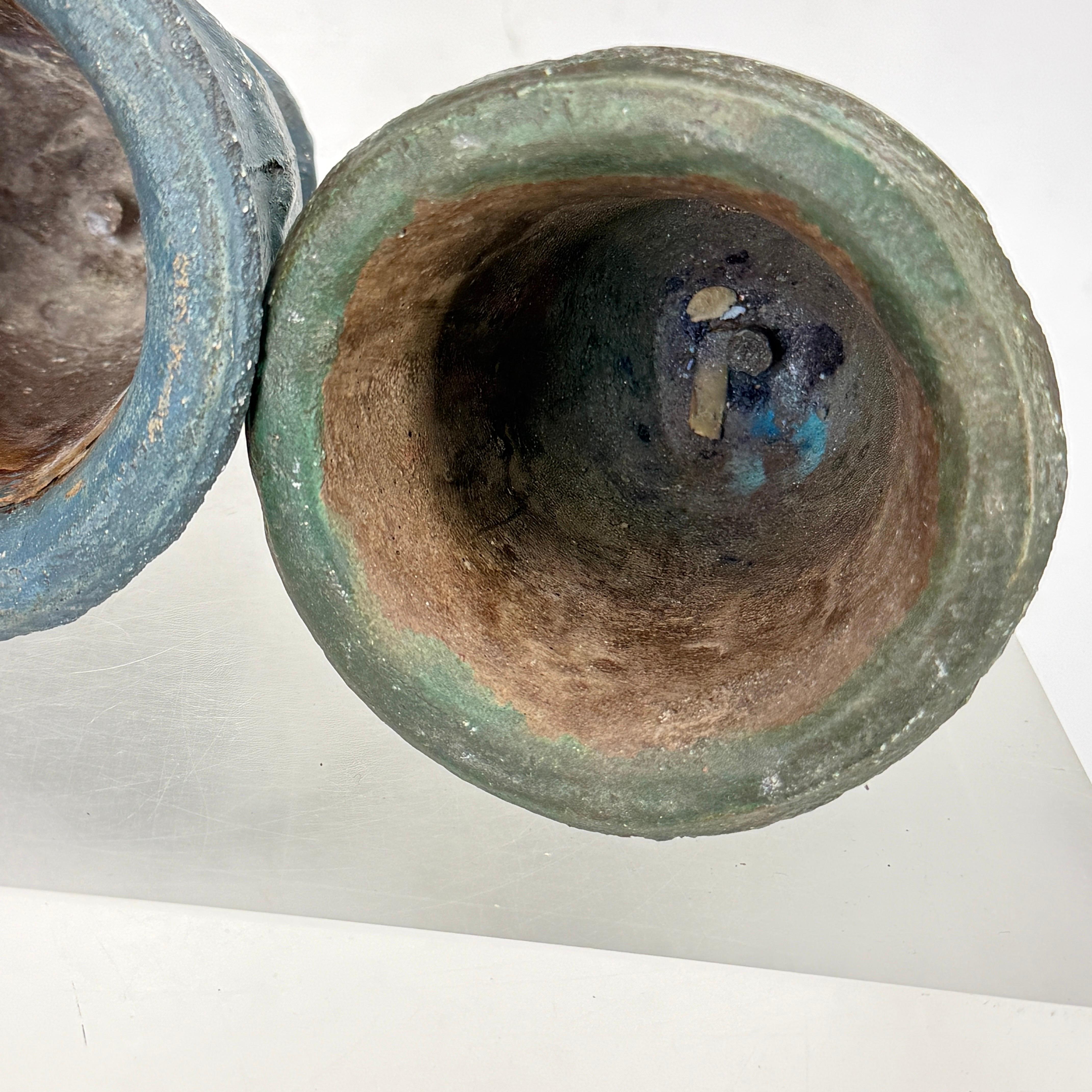 Ensemble de 2 petits pots d'urne de jardin de style français, émaillés à l'Anduze en vente 5