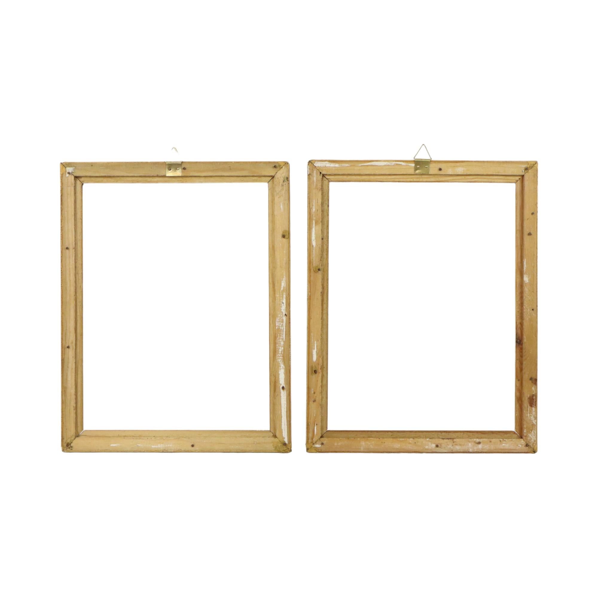 Set of 2 Small Golden Baroque Frames Wood Classic Painting 21x27cm For Sale 5