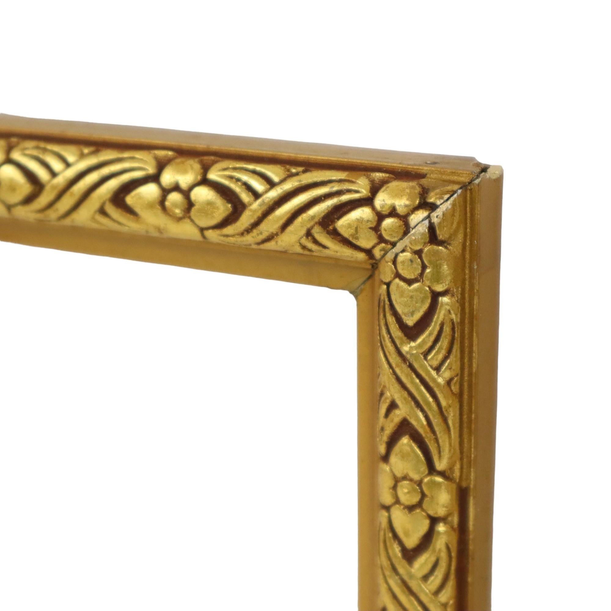 Set of 2 Small Golden Baroque Frames Wood Classic Painting 21x27cm For Sale 2