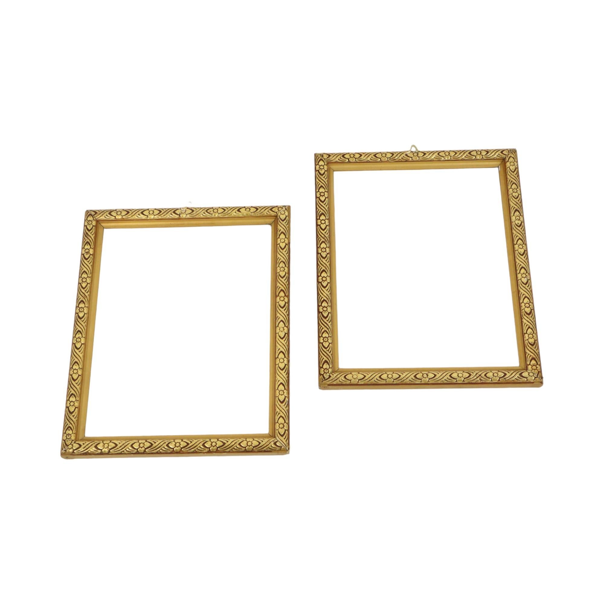 Set of 2 Small Golden Baroque Frames Wood Classic Painting 21x27cm For Sale 3