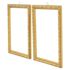 Vintage Set of 2 Small Golden Baroque Frames Wood Classic Painting 21x27cm