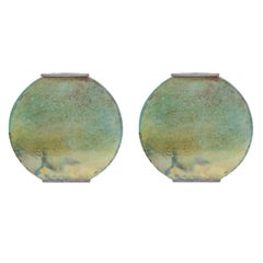 Set of 2 Small Green Vases by Doa Ceramics