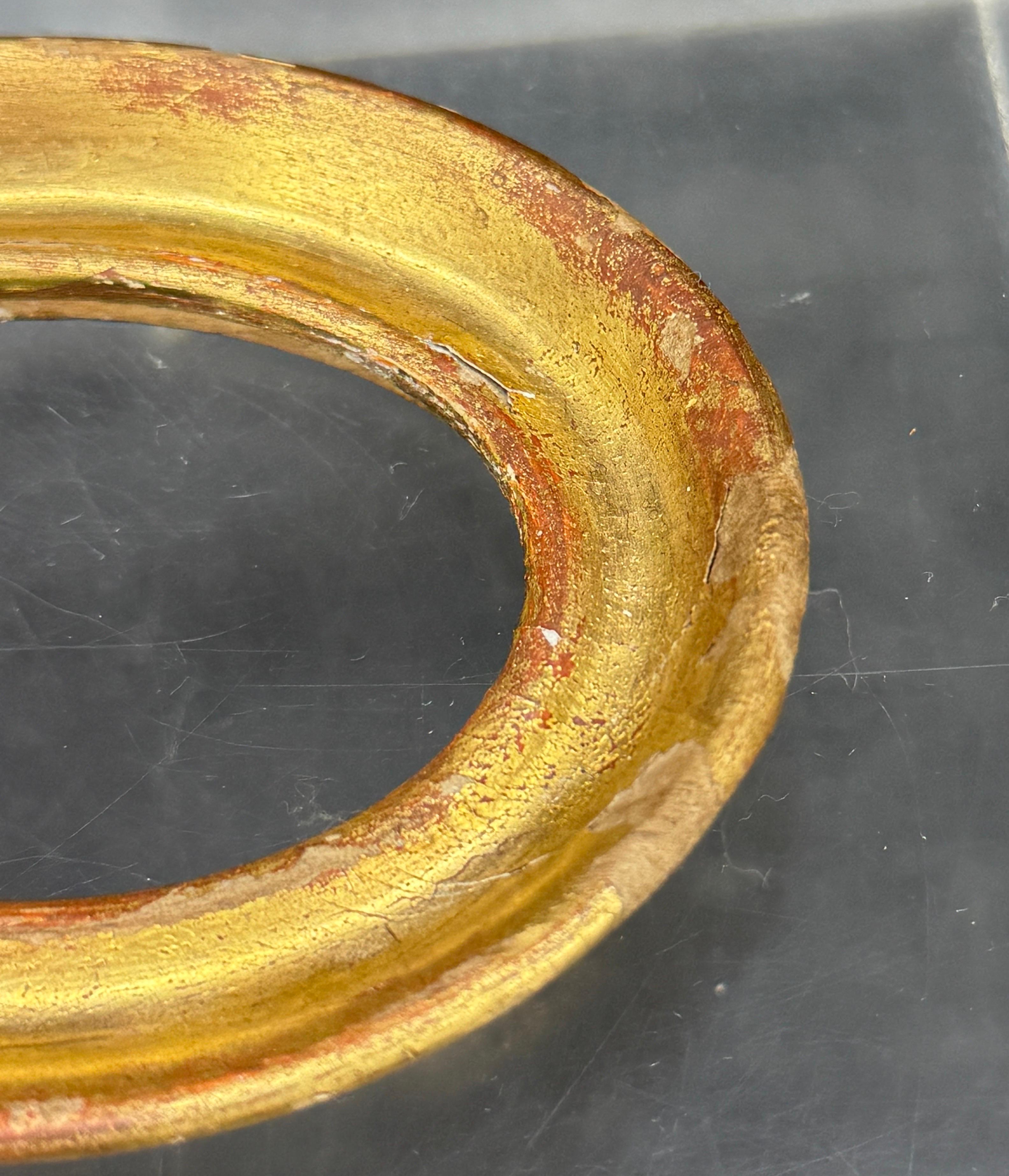 Set of 2 Small Italian Florentine Gilt Wood Art Frames, Circa 1950's For Sale 1